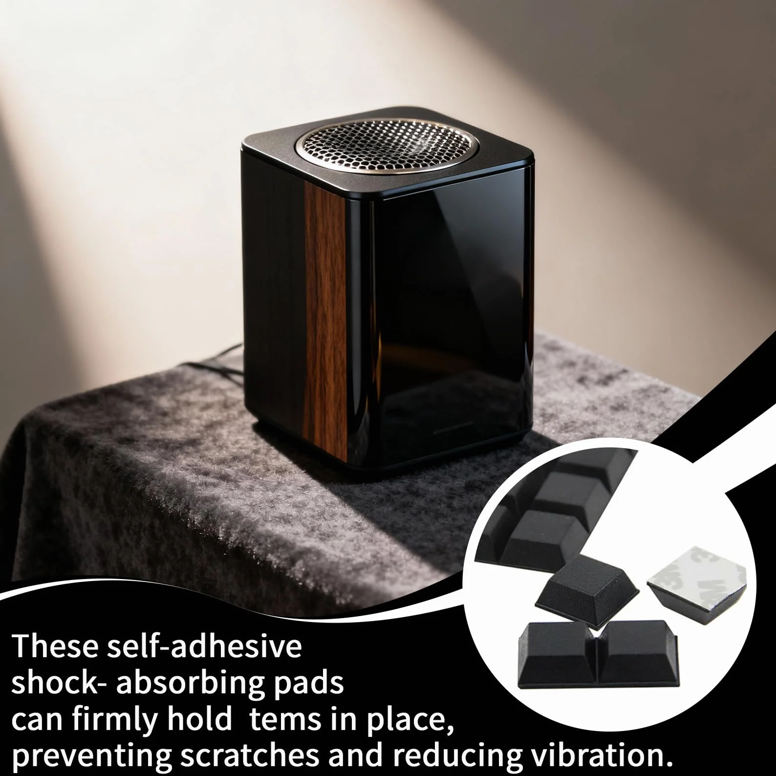 Piedini in Gomma Autoadesivi per Altoparlante Soundbar, Isolamento Anti-Vibrazione, Assorbimento Audio HiFi, Subwoofer