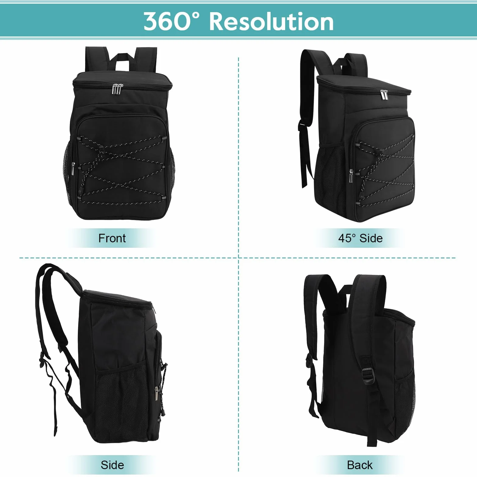 Ejoyous, zaino termico da picnic, grande capacità, resistente all'acqua, borsa da pranzo a prova di perdite per viaggio, escursionismo, spiaggia, scuola, campeggio, barbecue