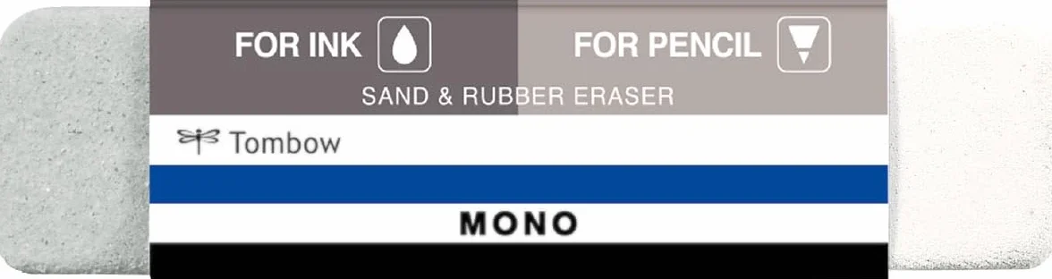Tombow MONO Sand & Rubber Gomma combinata per matita e inchiostro, gomma naturale, senza PVC