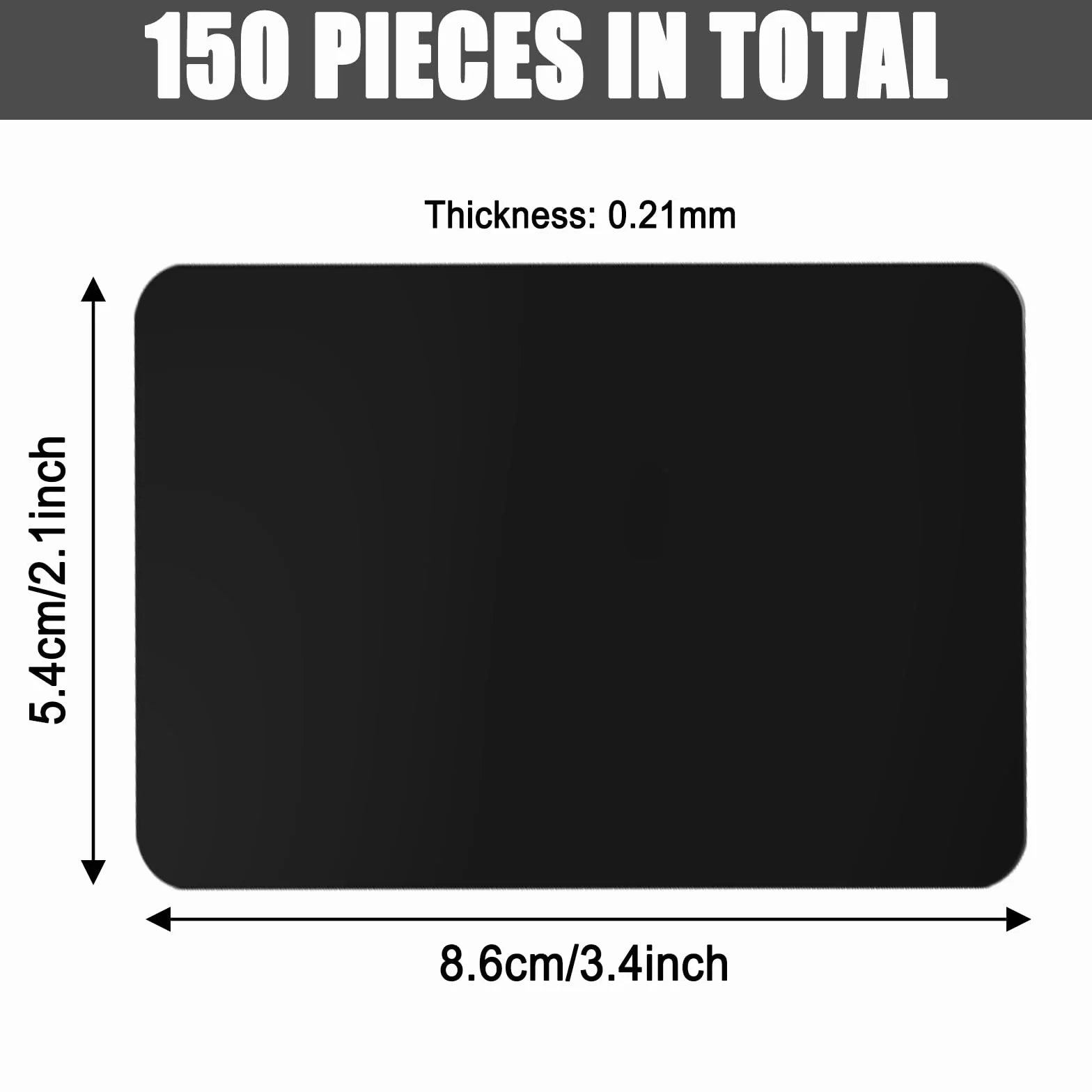 Biglietti da visita in metallo 150 pz 86 x 54 x 0,21 mm alluminio incisione laser