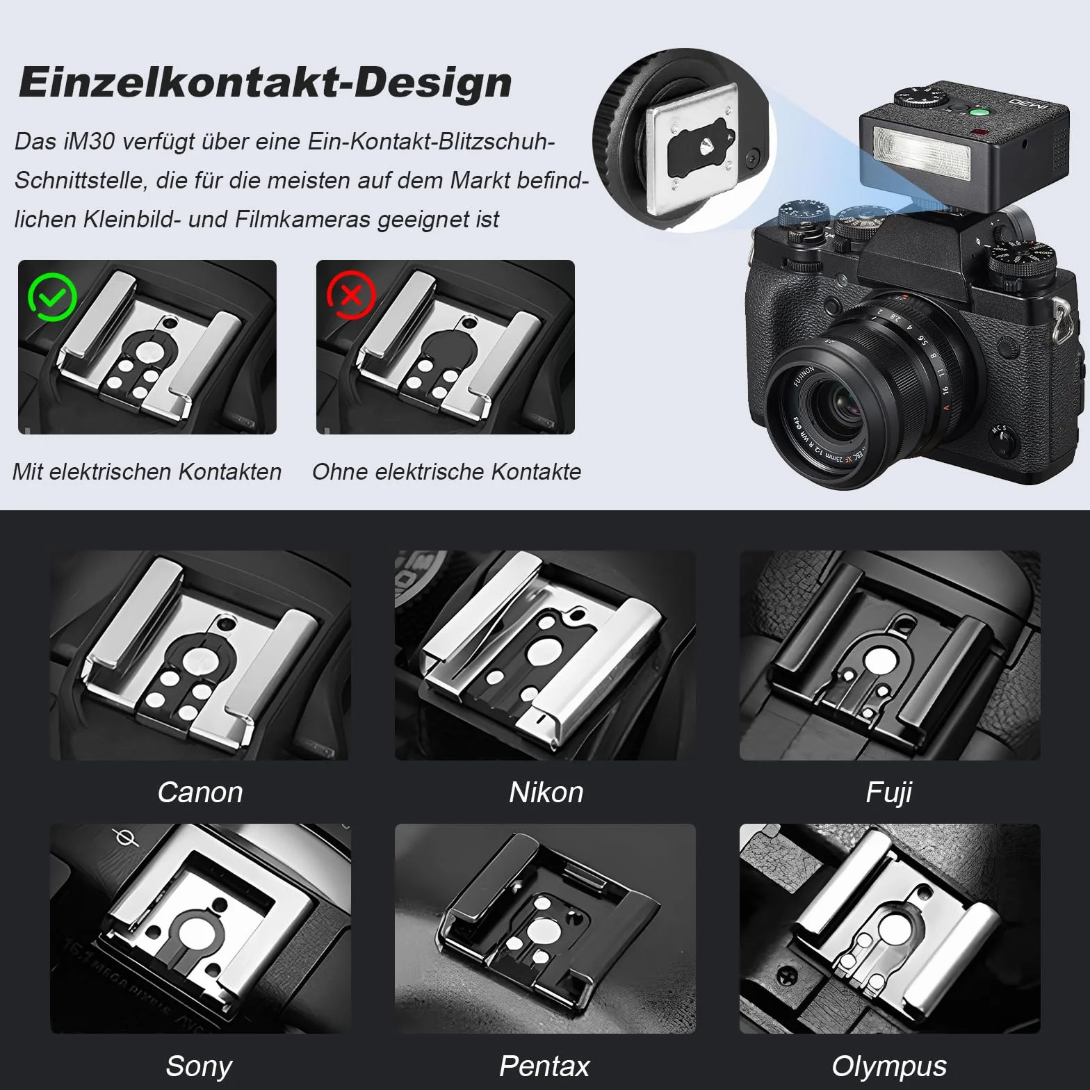 Godox iM30 Flash 7 Livelli di Potenza Mini Speedlite 6500K per Fotocamera
