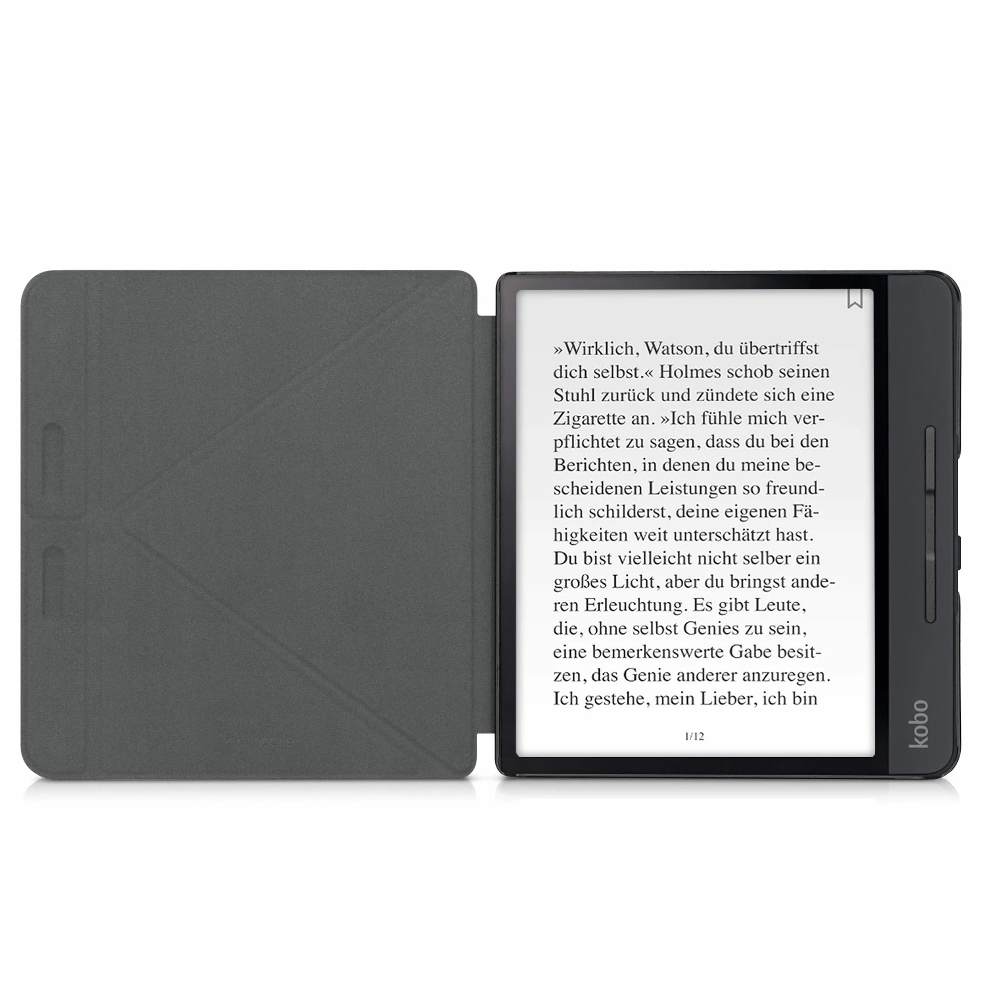 kwmobile Custodia Pieghevole Compatibile con Kobo Forma Cover - Cover Magnetica Pelle PU eReader - blu scuro