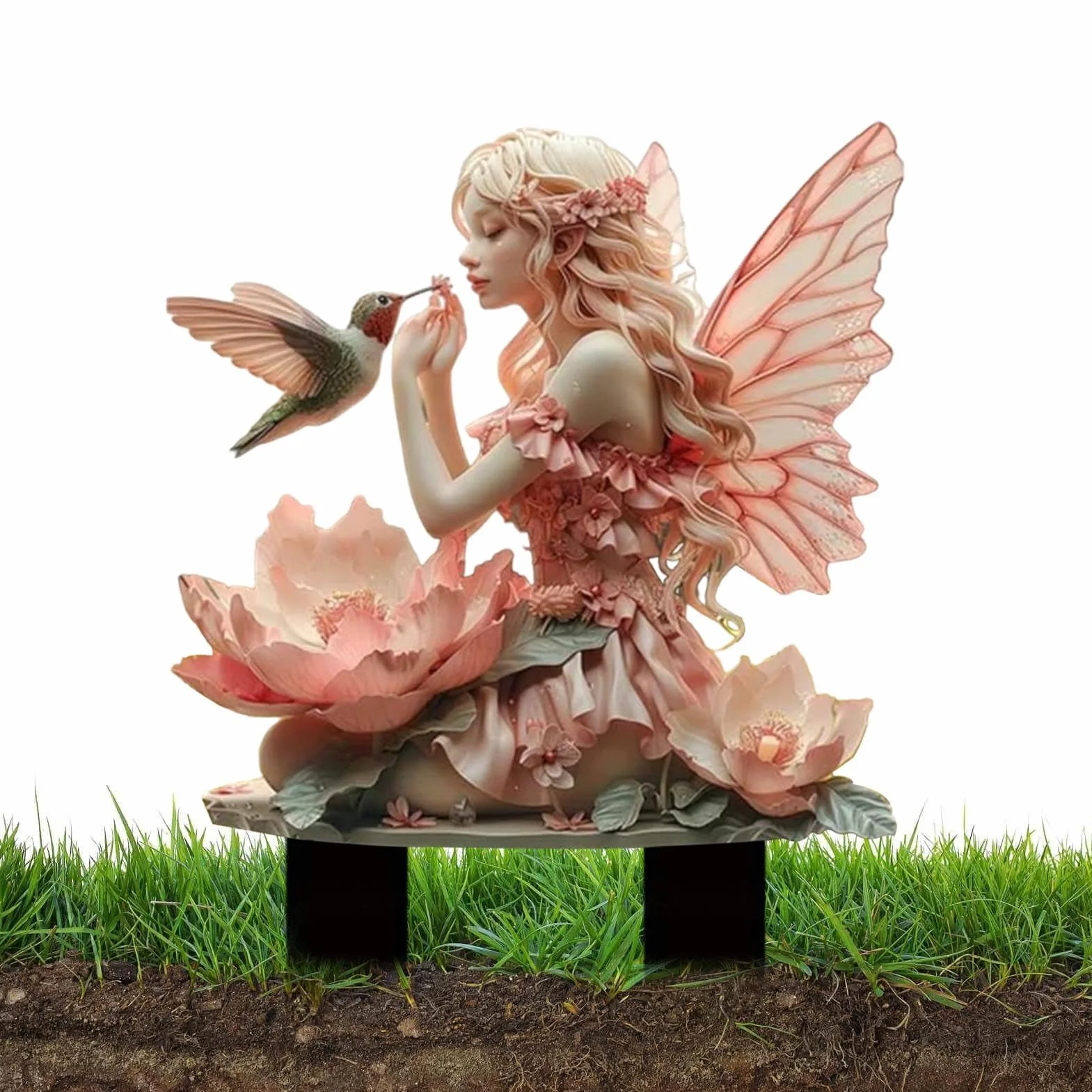Statuetta da giardino delle fate, decorazione per vaso di fiori fata bohémien, ornamenti da giardino fioriera decorativa in acrilico per giardino fatato fata zucca di Halloween statua