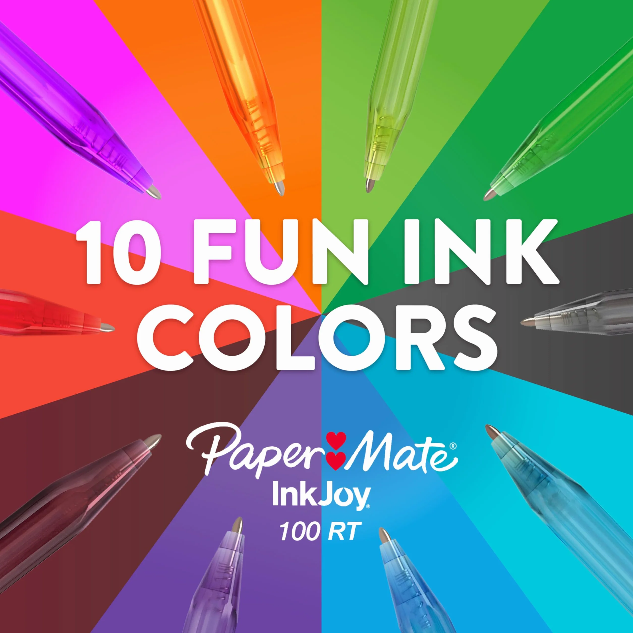 Paper Mate InkJoy 100RT Penna a Sfera a Scatto Punta Media 1,0 mm Nero Confezione da 20