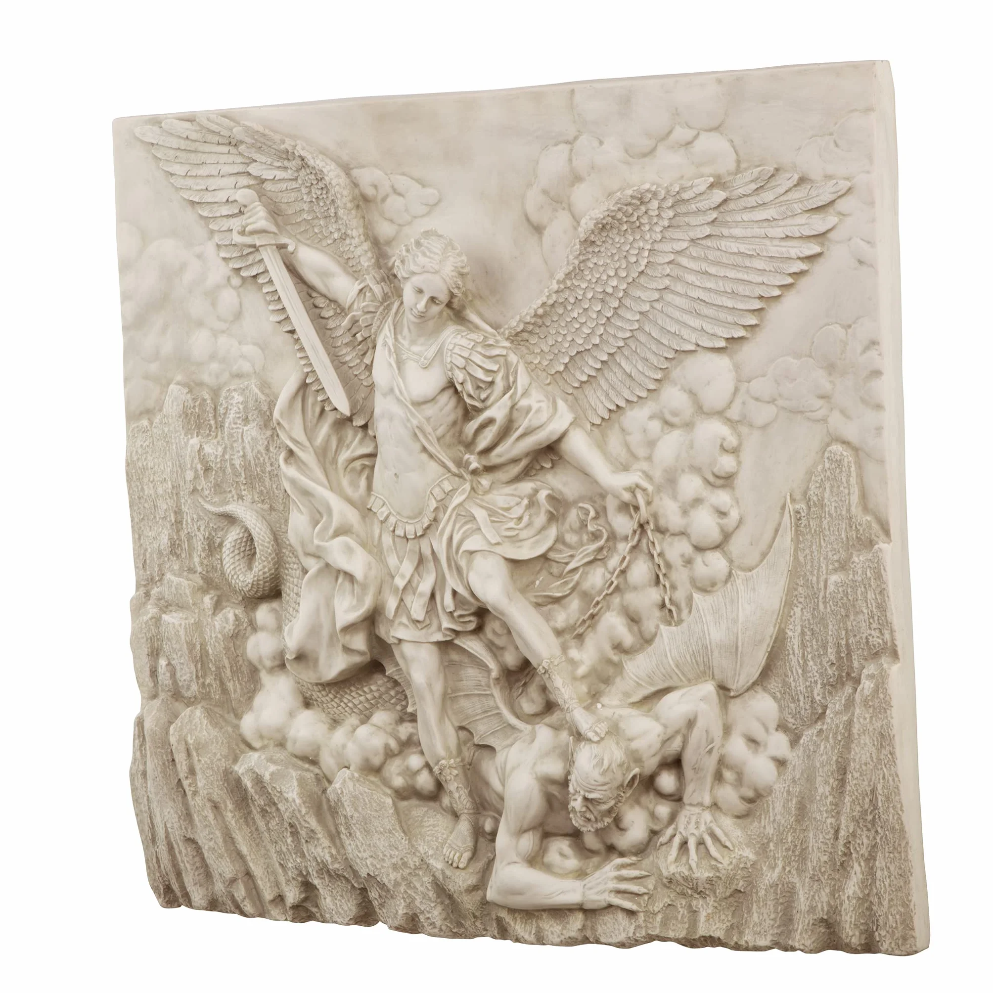 Design Toscano NG33581 Fregio di Parete Scultorea di Arcangelo St. Michael, Allora