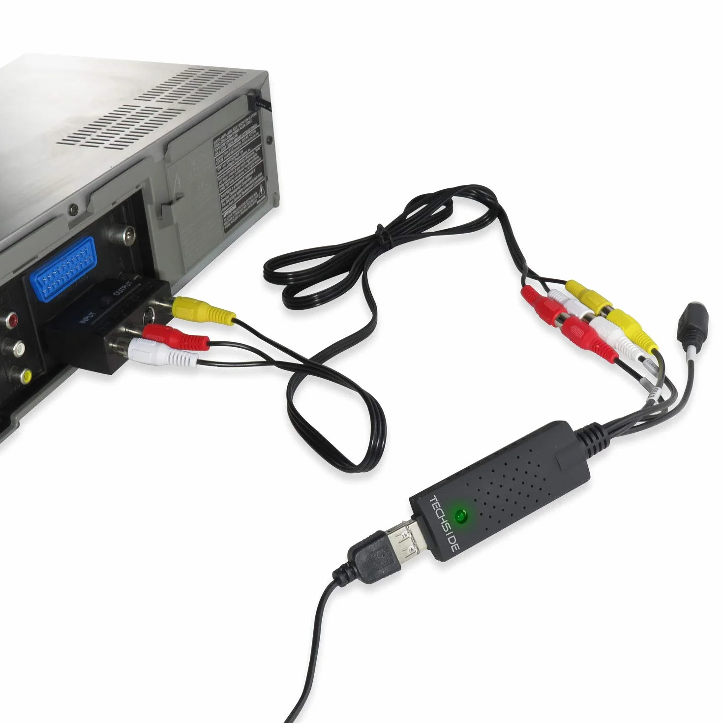 TechSide Convertitore VHS Analogico Digitale USB 2.0 Audio Video Grabber Capture Compatibile Windows 11