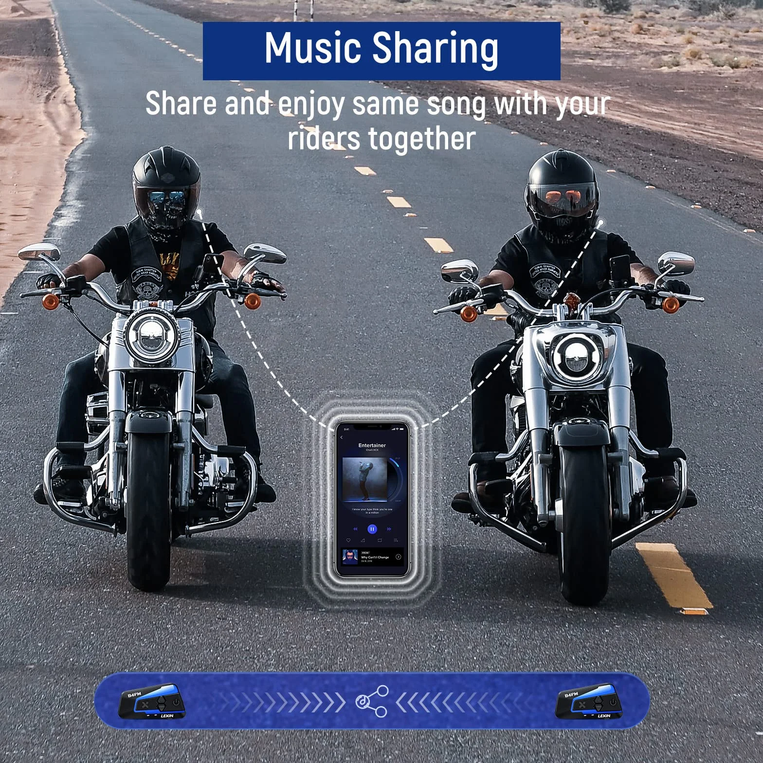 LEXIN B4FM Interfono Moto Casco Bluetooth Auricolare Sistema Comunicazione Riduzione del Rumore Fino a 10 Motociclisti IP67
