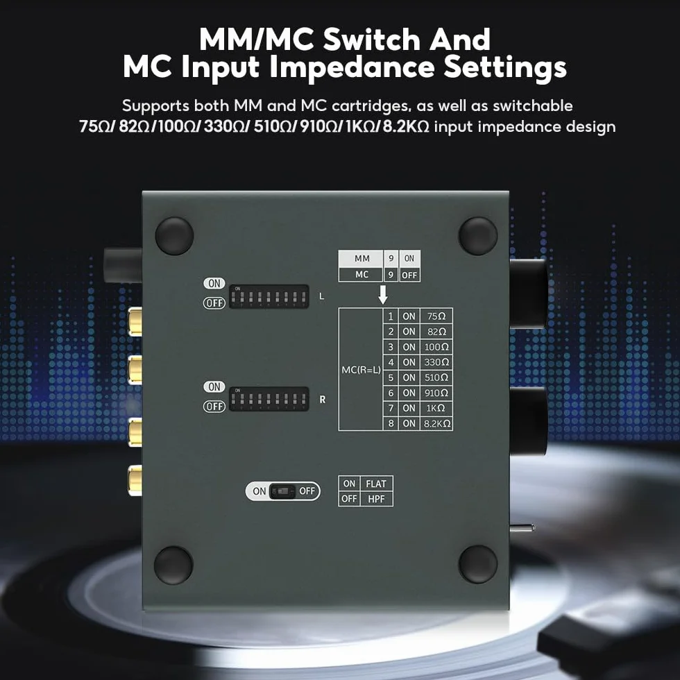 AIYIMA T3PRO MM MC RIAA Preamplificatore Fono per Giradischi Vinile con Regolazione Guadagno e Volume