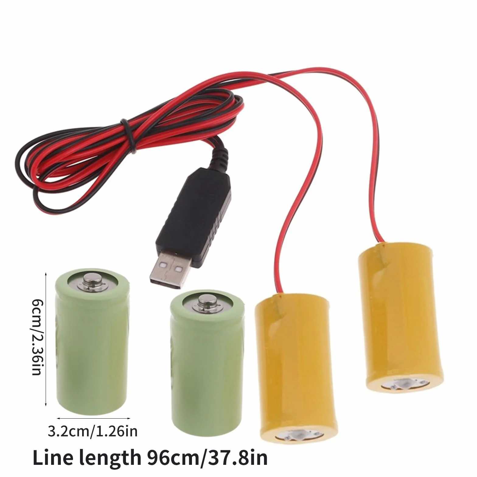 Zestaw 2w1 Eliminator di Batteria Alimentatore USB Sostituire 3V LR20 D
