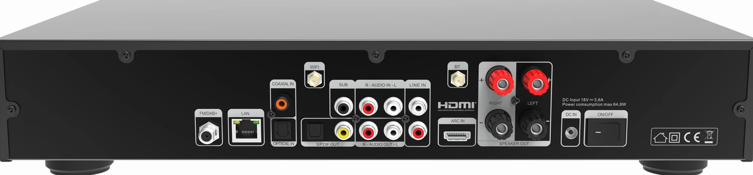 TELESTAR TOP 550 Sistema Hi-Fi con amplificatore e lettore CD 43 cm 2×30 W Radio Internet DAB+ Bluetooth Nero