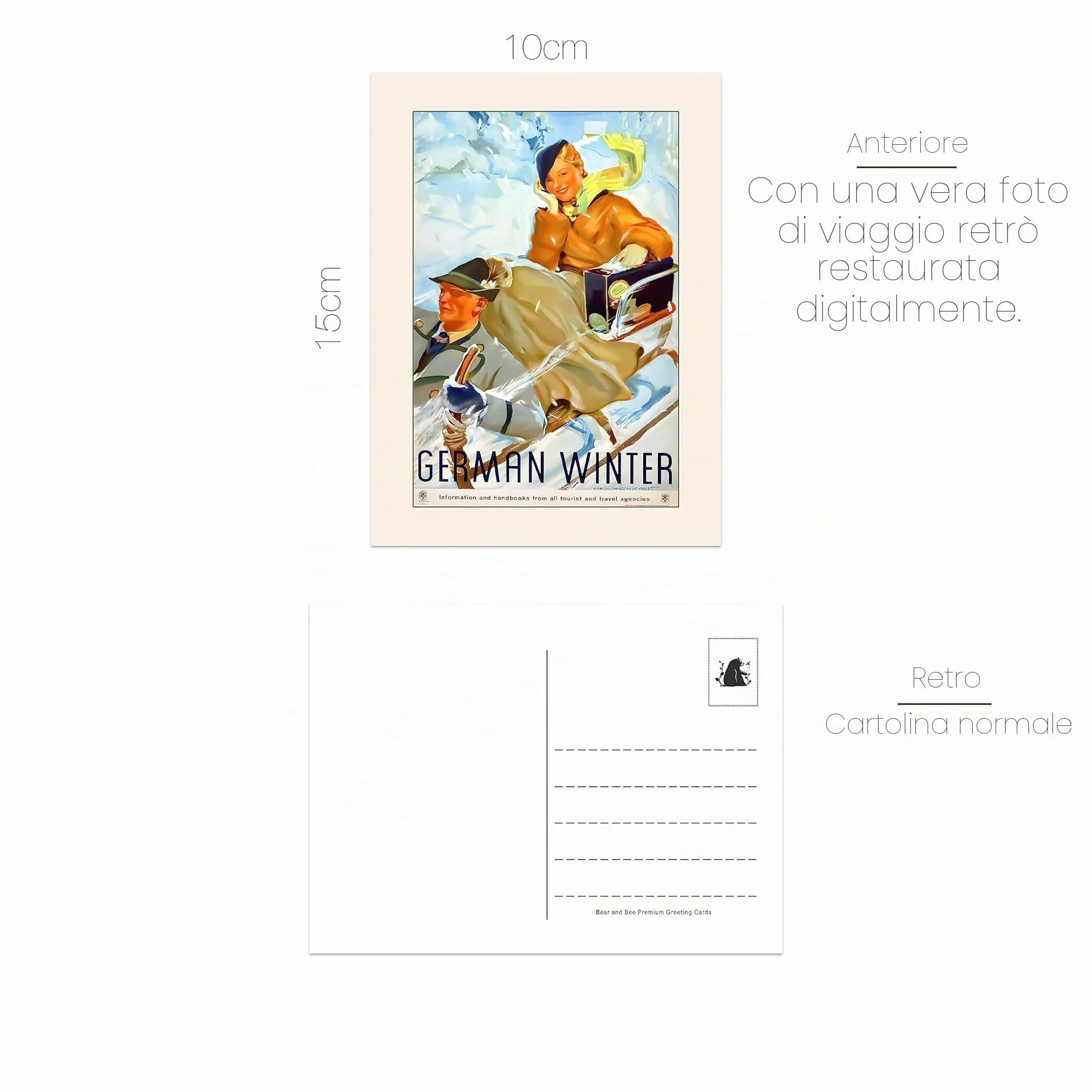 40 Cartoline da Viaggio Vintage con 40 Disegni Diversi, Carta Spessa