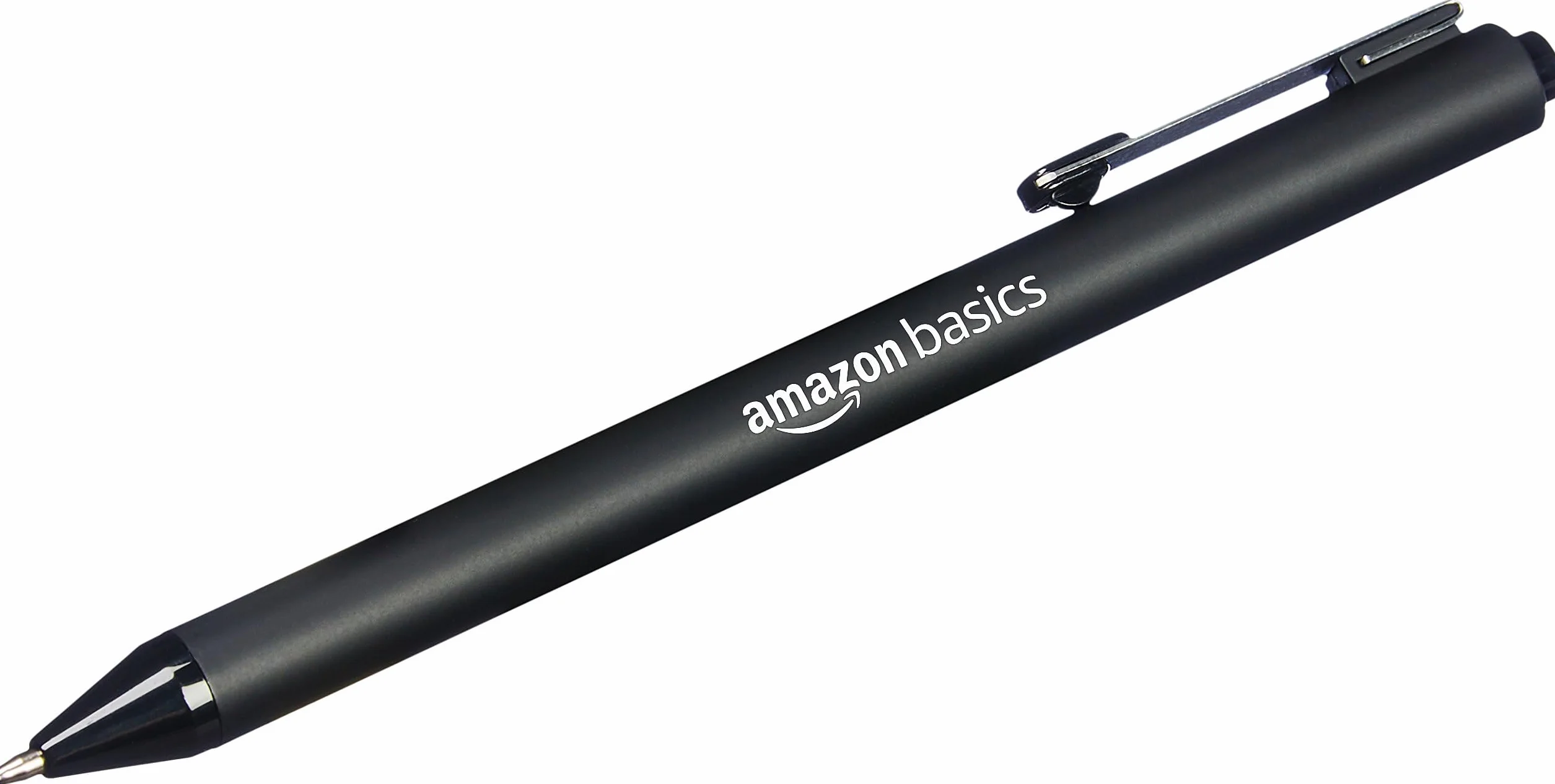 Amazon Basics Penna a sfera a scatto - Nero - Confezione da 12