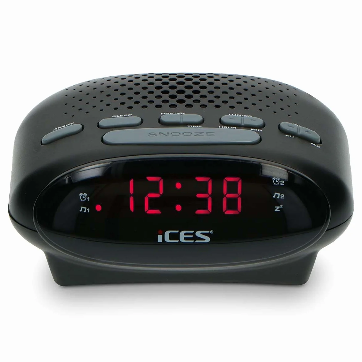 Ices ICR-210 Nero Radiosveglia FM PLL Design Moderno