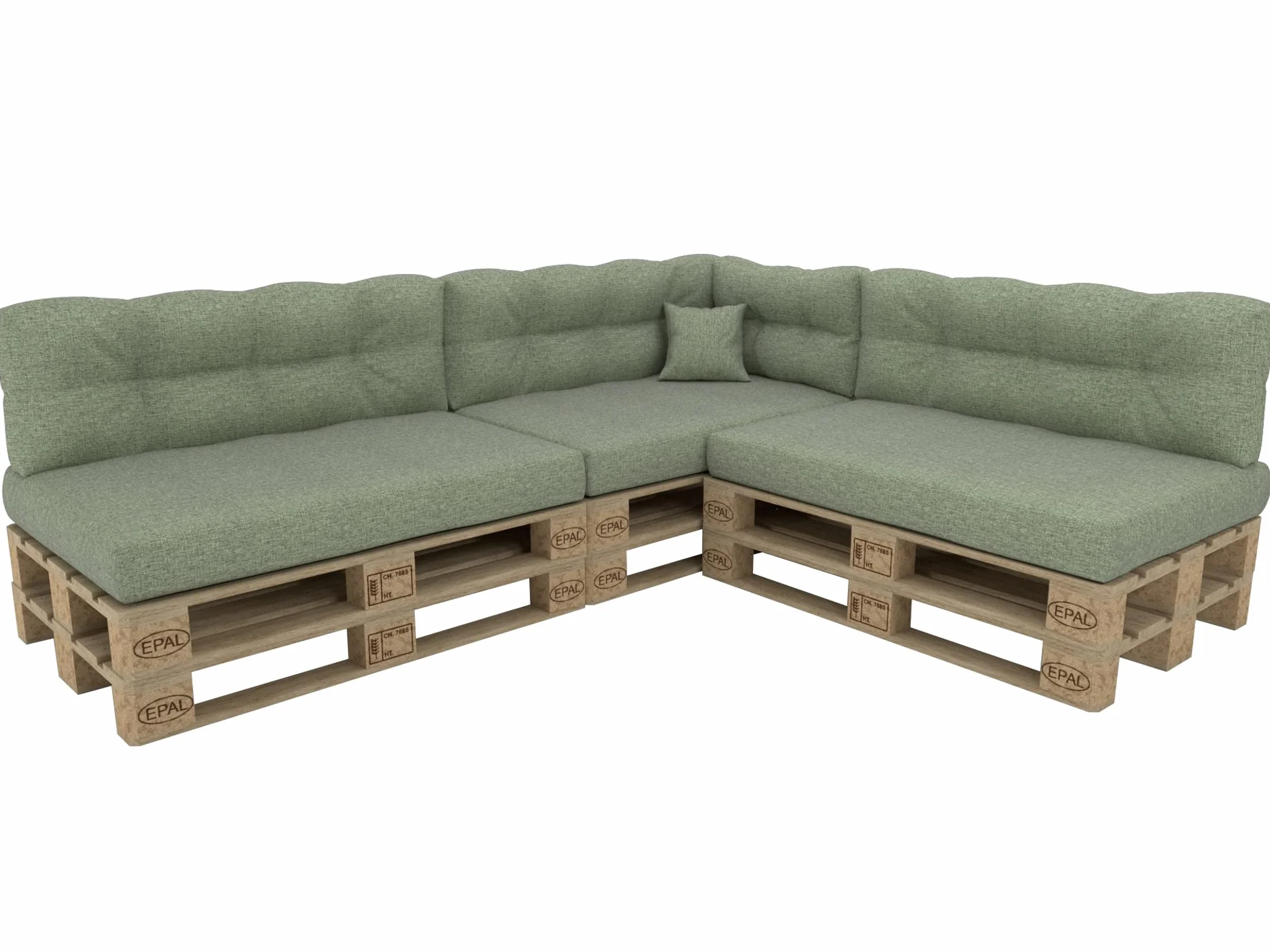 Set di Cuscini per Europallet 8 pezzi 120x80cm 120x40cm 60x40cm 40x40cm verde