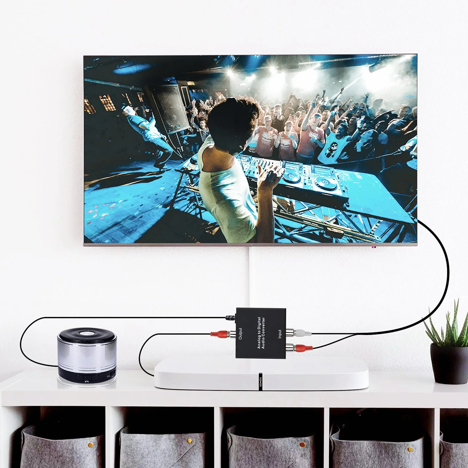 SOUTHSKY Konwerter audio analogowo-cyfrowy 3,5 mm Aux Jack R/L 2 RCA na SPDIF Toslink optyczny koncentryczny