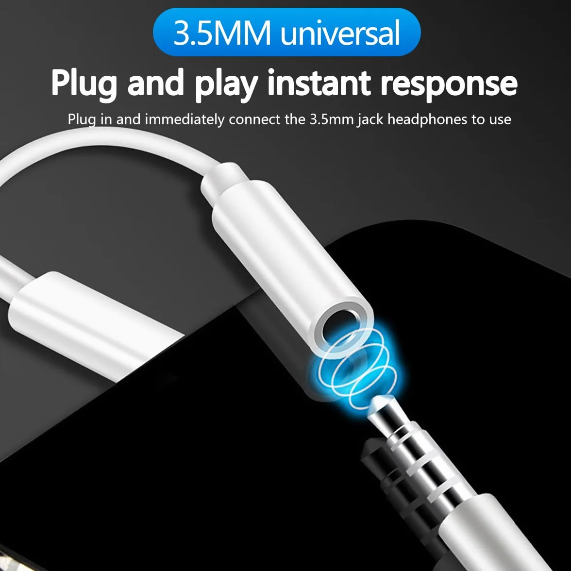 Adattatore Cuffie per Phone MFi Certificato Cavo Aux Audio Dongle Convertitore Compatibile con Phone 14Pro/14/13/12/SE/11/X/XS/8/7 2 Pack