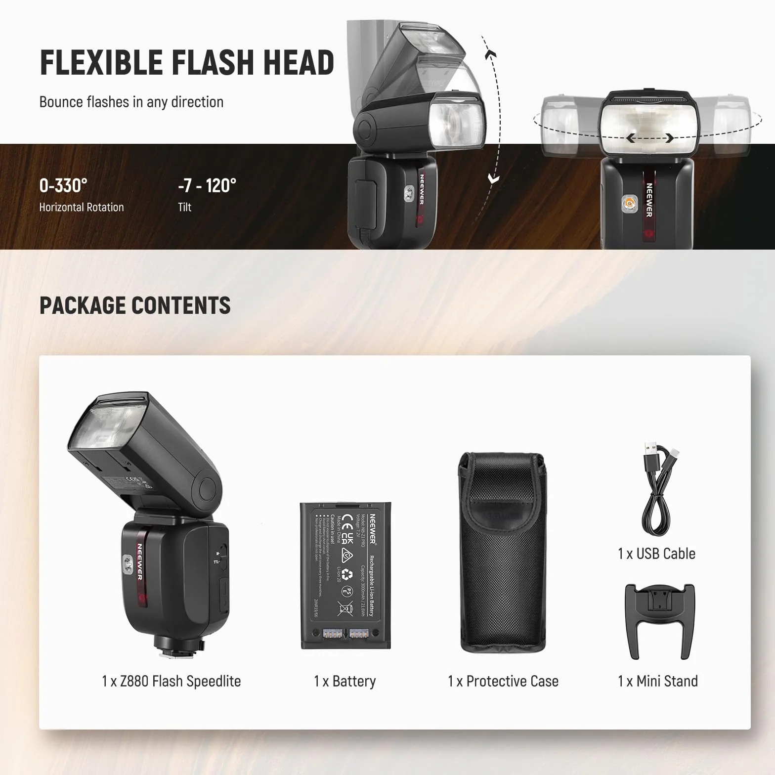 NEEWER Z880-N Flash Speedlite i-TTL 2,4G 76Ws Compatibile Nikon HSS 1/8000s 7,2V 3000mAh 600 Flash