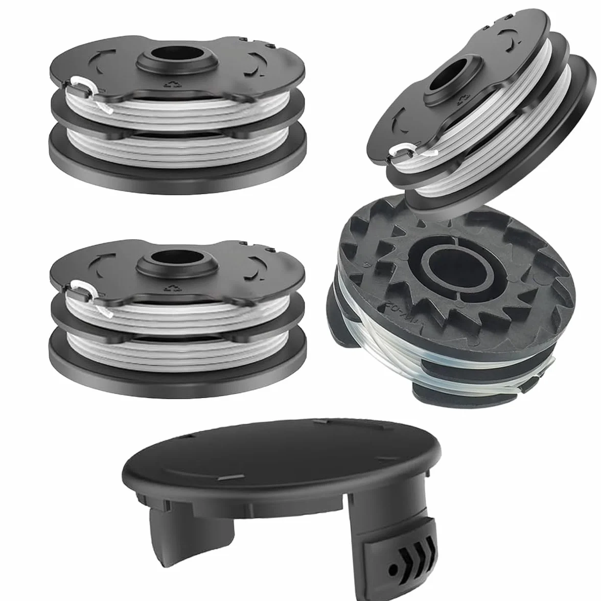Questo kit è compatibile con i modelli Parkside 13600210, nonché con i tagliabordi LIDL PRTA 20-Li C3 A1B2, PRT 550 A1 A3 e PRT 300 A1. (4 bobine e 1 coperchio di ricambio)