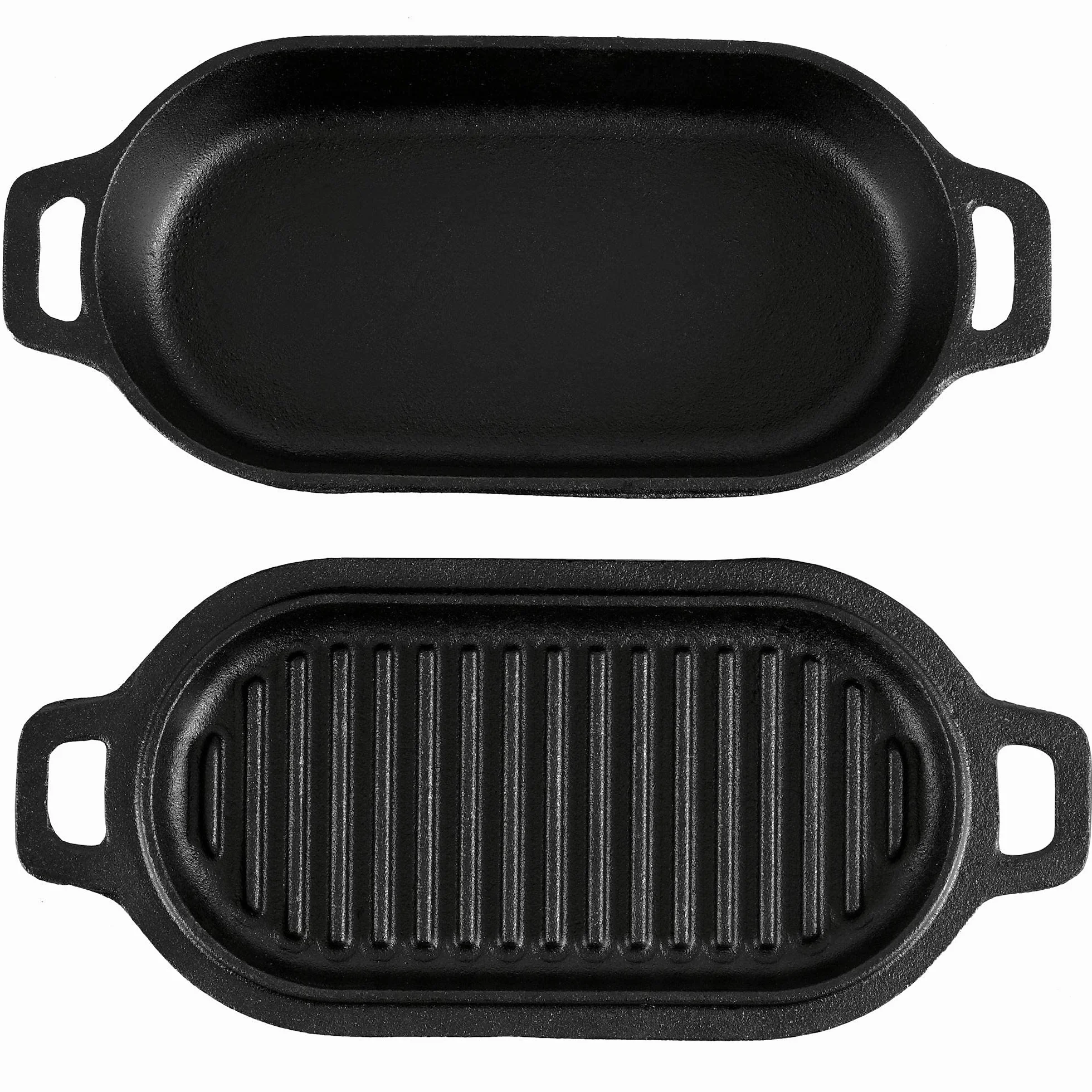 BBQ-Toro Pentola in ghisa da 1 litro 29 x 12,5 x 5,5 cm, pre-bruciata, passerella olandese, casseruola in ghisa, ideale per pasticceria, stufati