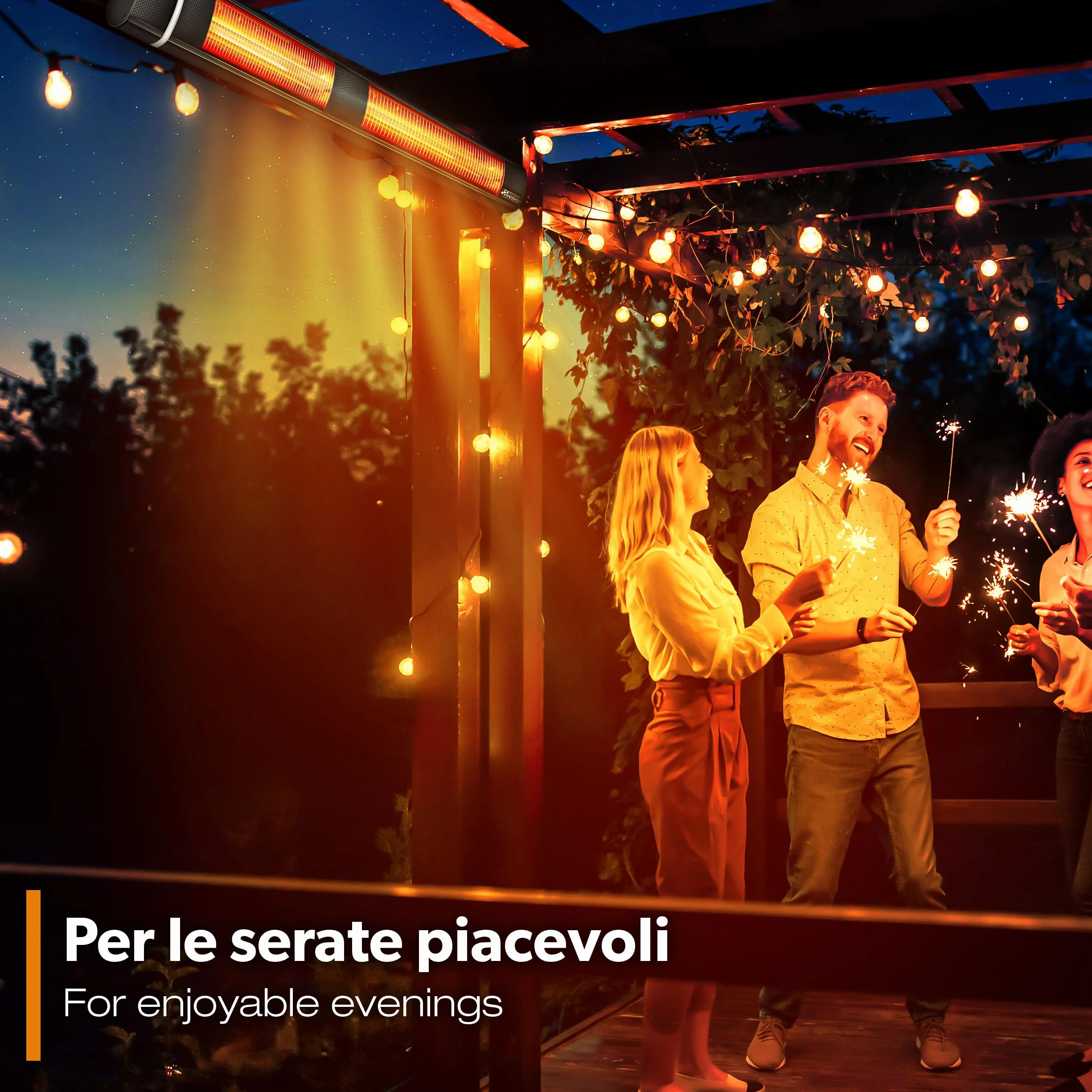 TRESKO Stufa a Infrarossi 3000W Telecomando Riscaldatore Elettrico Patio 3 Livelli Calore Riscaldatore Quarzo Nero