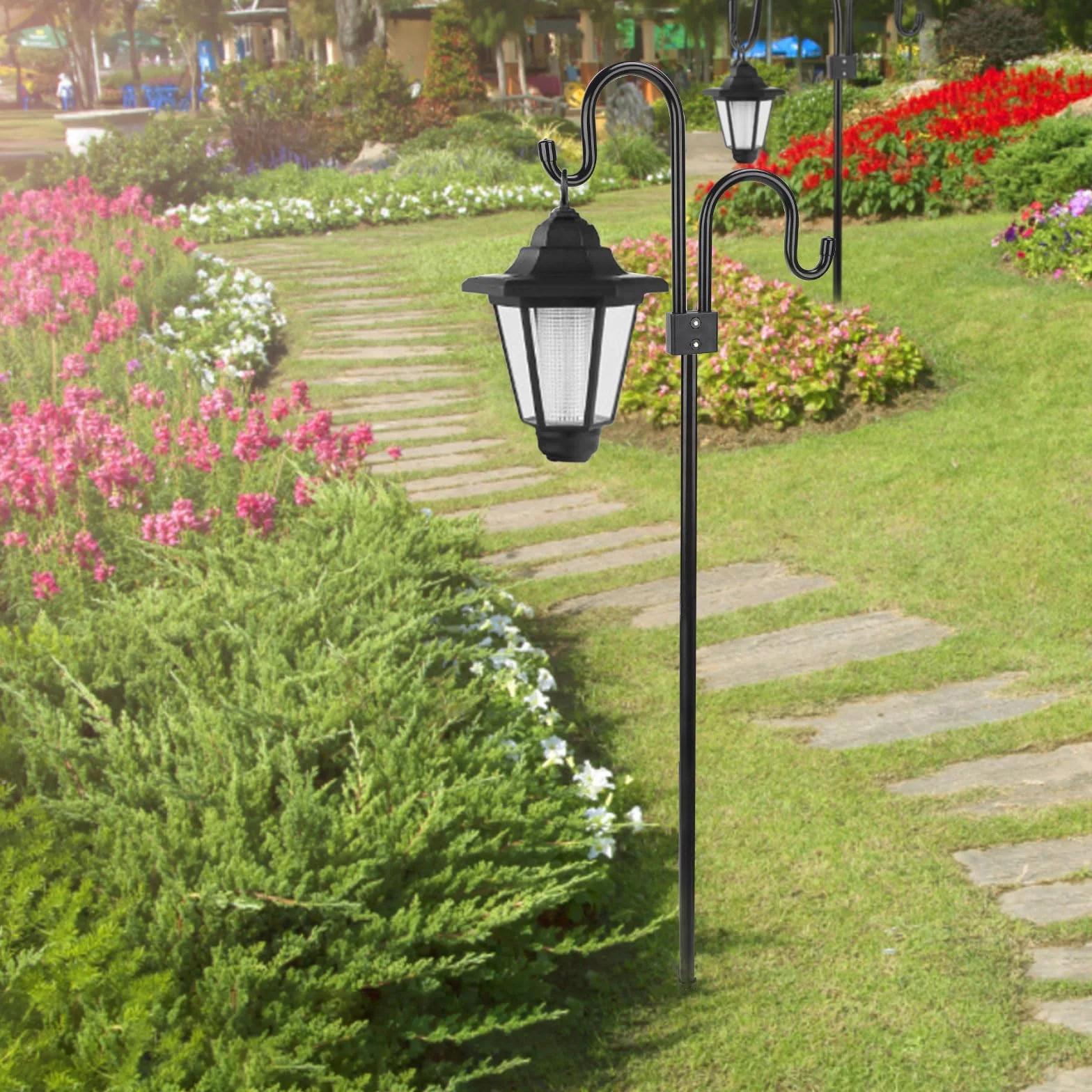 Gancio da Pastore 234CM Bastone da Giardino Doppio Gancio Base a 5 Punte