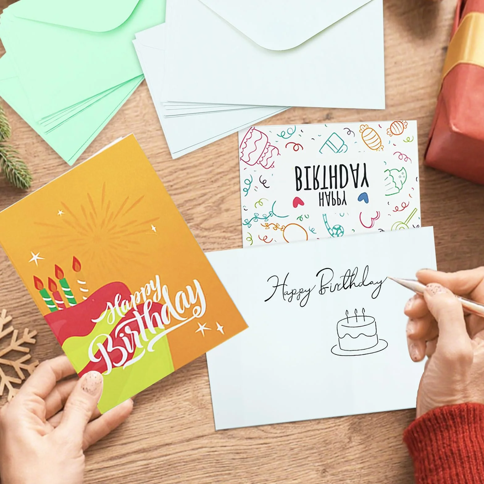Biglietti di Auguri Compleanno 24 Pezzi con Buste e Adesivi per Uomini Donne Bambini