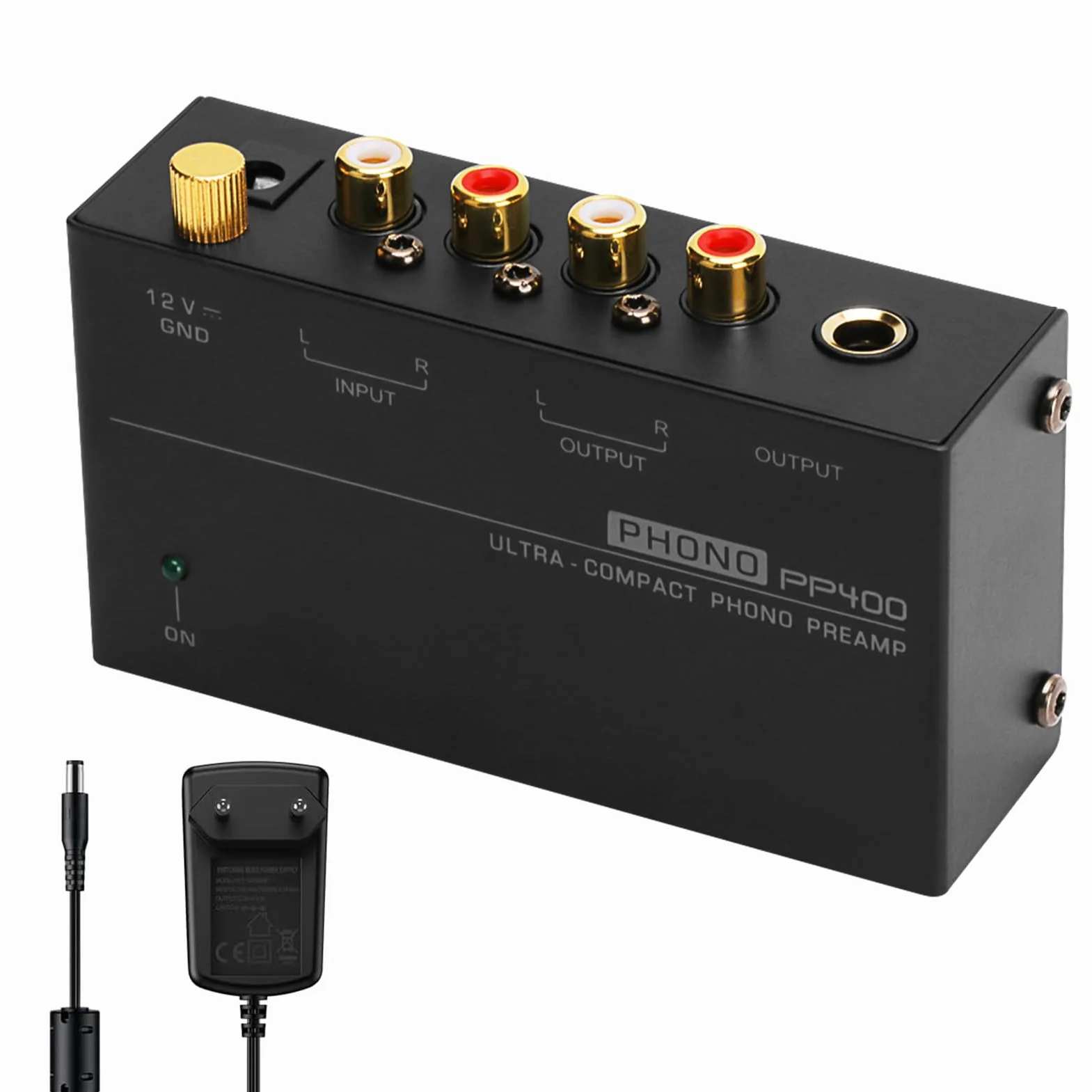 Nizirioo audiofilo M/M Phono preamplificatore con interruttore accensione 12V 1A RCA input output per giradischi