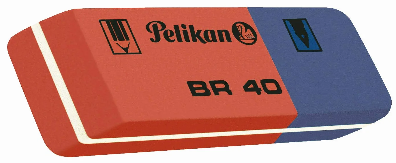 Pelikan BR40 Gomma da Cancellare Bianca 2 Pezzi per Matita Inchiostro Disegno Tecnico