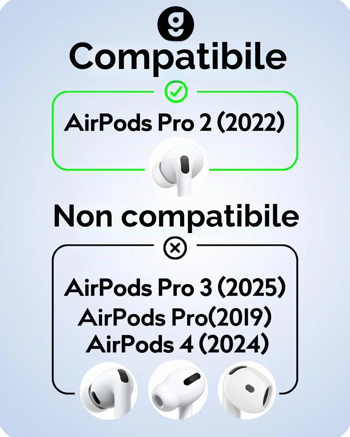 3 paia Ganci per orecchie compatibili con Airpods Pro 2 auricolari antiscivolo gommini accessori Custodia Porta