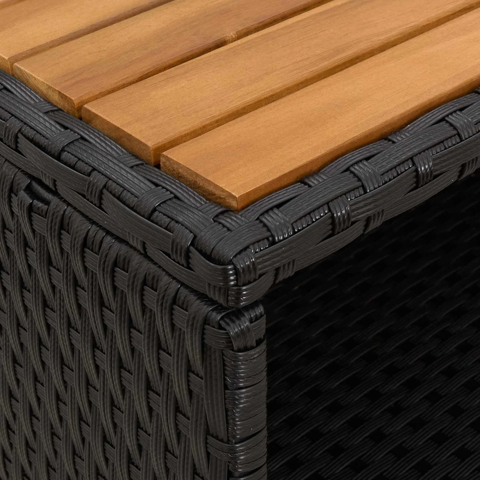 vidaXL Armadietto da Giardino Nero 70 x 50 x 87 cm Poliestere e Rattan Resistente per Esterni