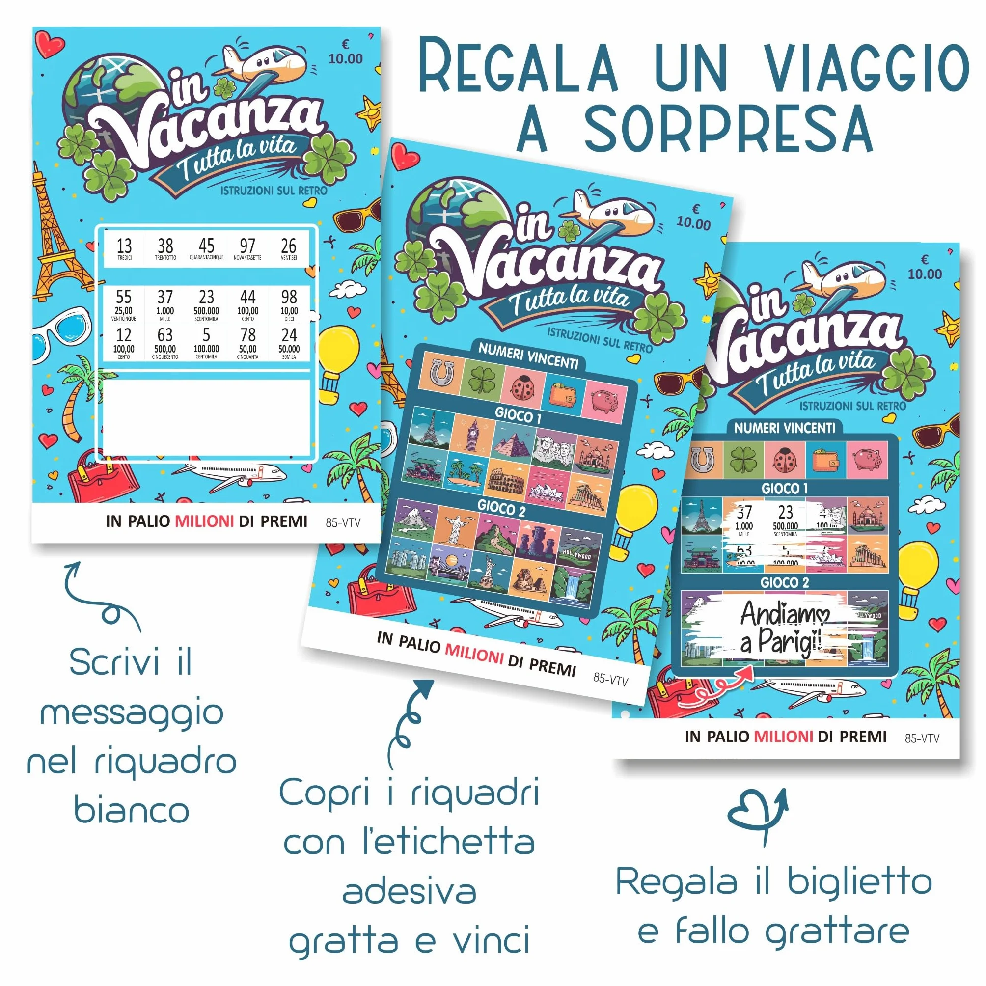 GHIBLI Biglietto Gratta e Vinci con Sorpresa Viaggio - Buono Personalizzato per Viaggiatori - Idea Regalo Coppia