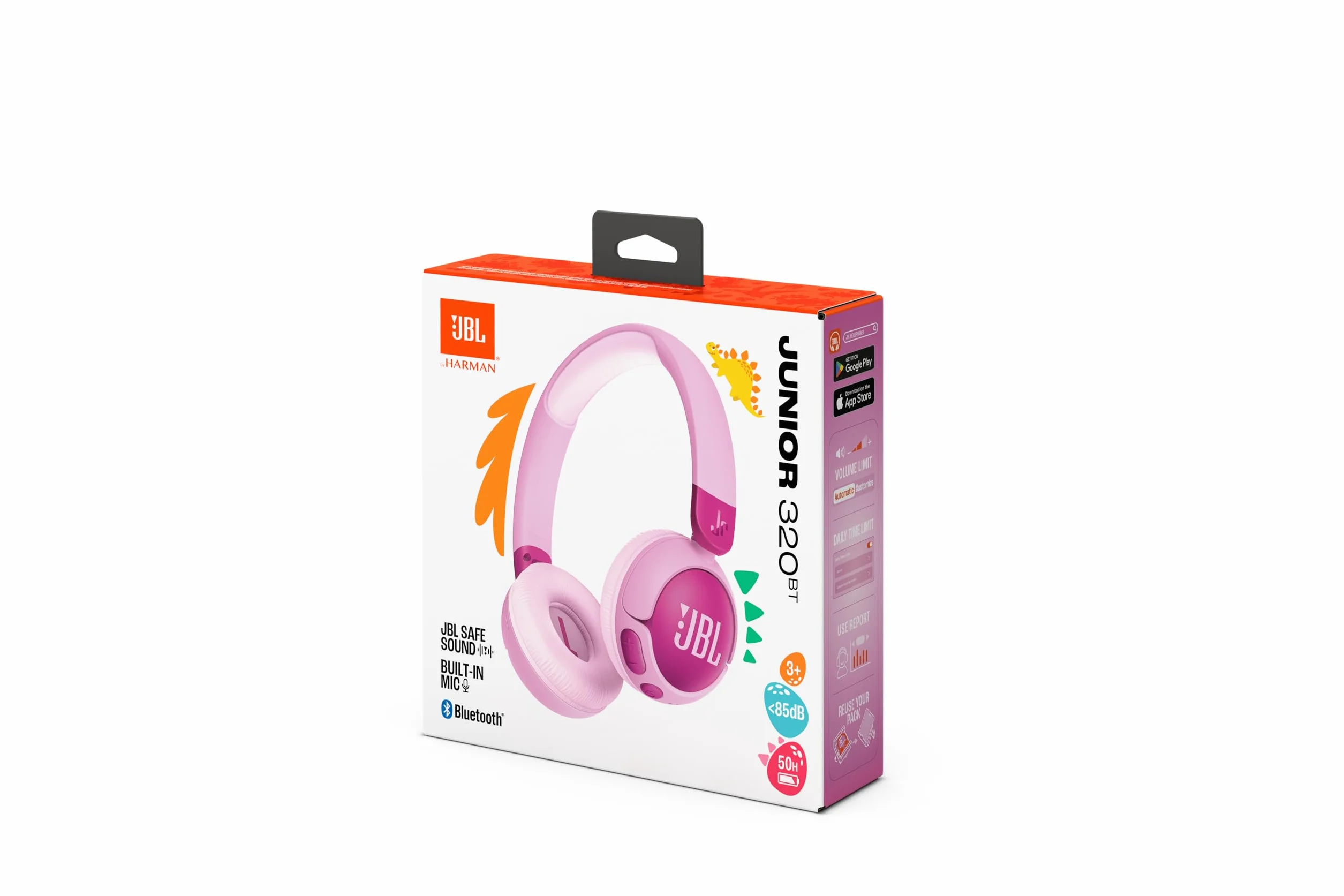 JBL Junior 320 BT Cuffie On-Ear Wireless Bluetooth Bambini, Microfono Integrato, 50 Ore Autonomia, Safe Sound, Viola