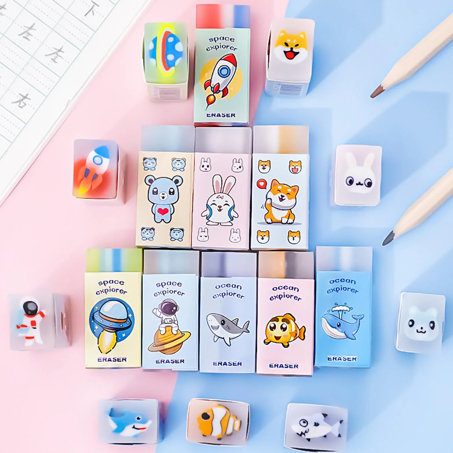 Kawaii Gomme Cancellare 18 Pezzo, Gomme Creative, Regali Studenti, Bomboniere, Premi Compiti