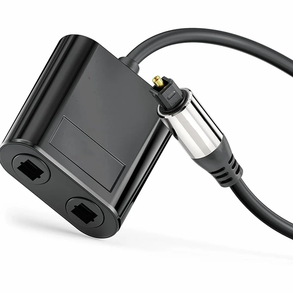 Sdoppiatore Fibra Ottica 2 in 1 Adattatore Audio Digitale per TV