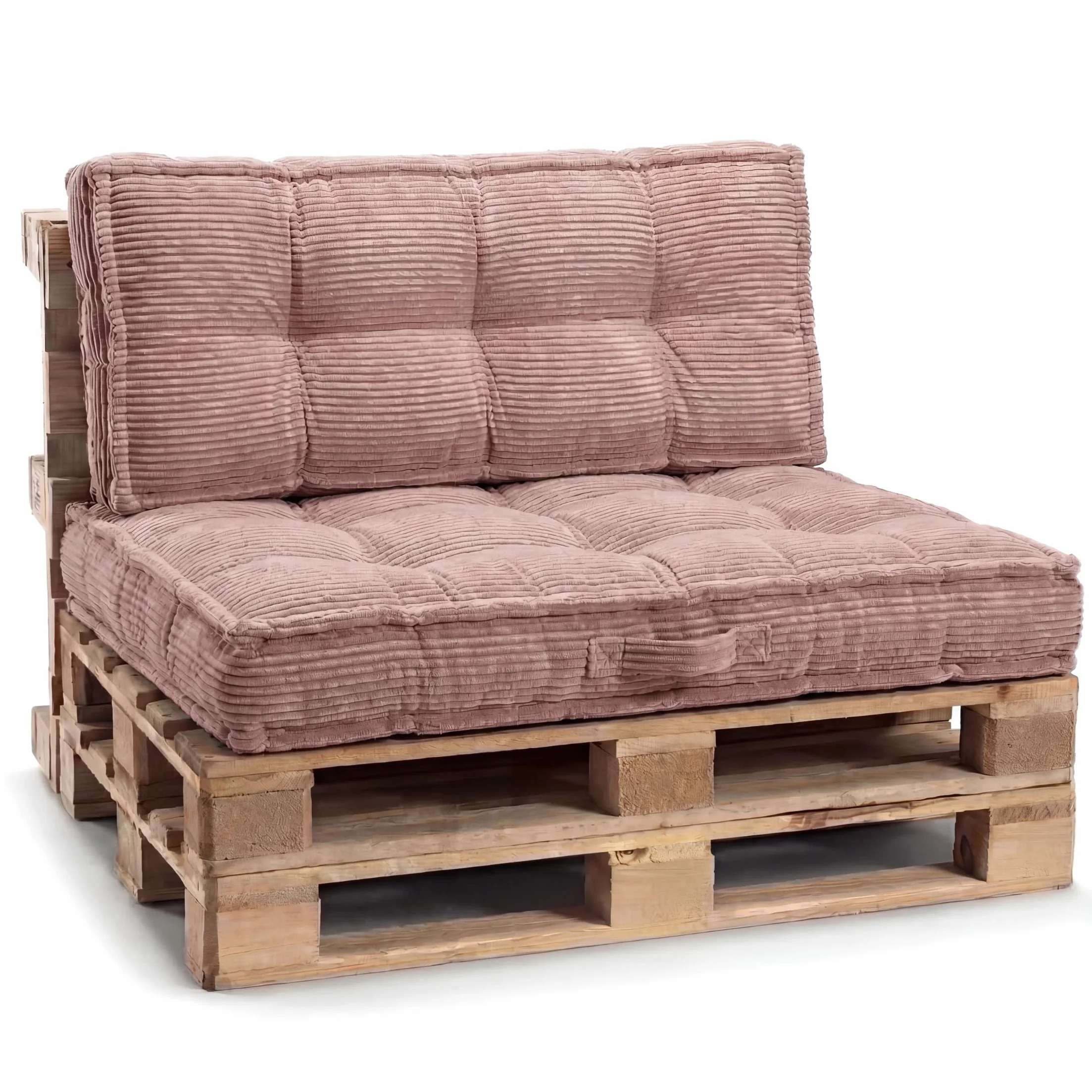 Gutekissen® Cuscino per pallet con maniglia, cuscino per divano da giardino, riempito con imbottitura in schiuma PU schiacciata, diversi colori e dimensioni PPLU (rosa, schienale 120 x 40)