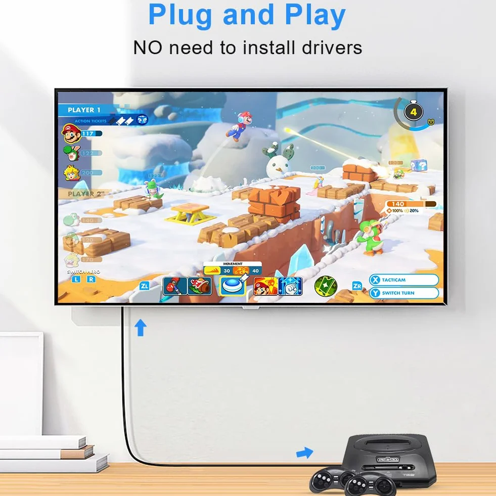 AXFEE Adattatore HDMI N64, Compatibile N64/NGC/SNES, Cavo 150 cm, Convertitore HD per Console, Plug and Play, Czarny