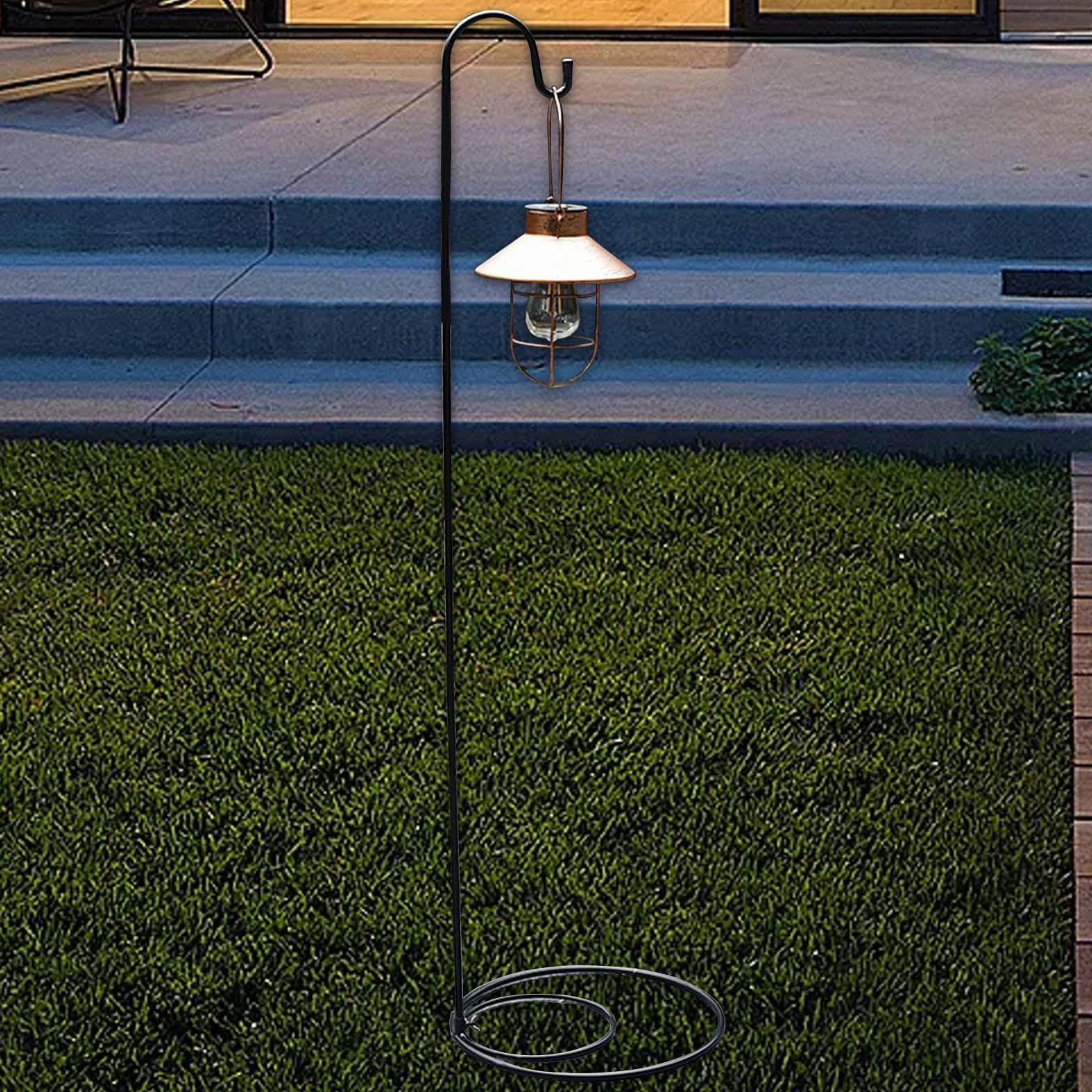 Baoblaze 2 Pezzi Supporti Tipo Gancio da Pastore per Esterni con Base Piatta, 120 Cm, Ferro