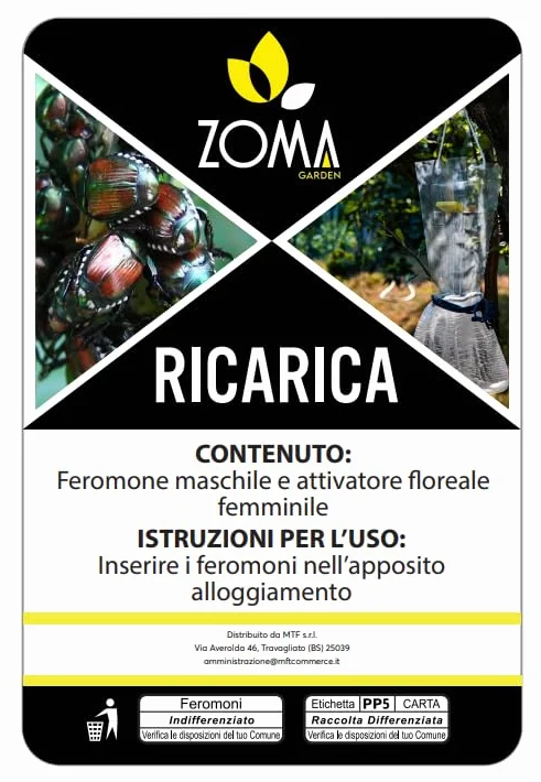 Ricarica Feromoni popilia japonica per trappola Zoma Garden effetto duraturo di 4/6 settimane - Feromoni per Trappola popillia japonica Facili da sostituire.