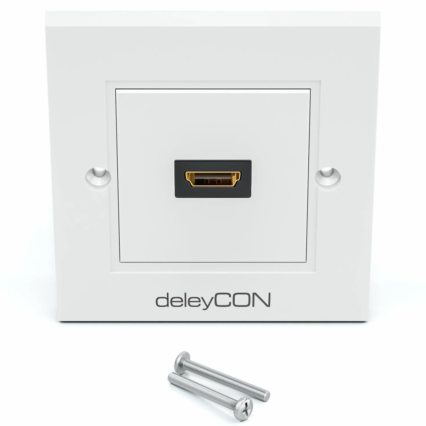 deleyCON HDMI Presa Murale 80x80mm Bianco 4K 8K FULL HD eARC Alta Velocità