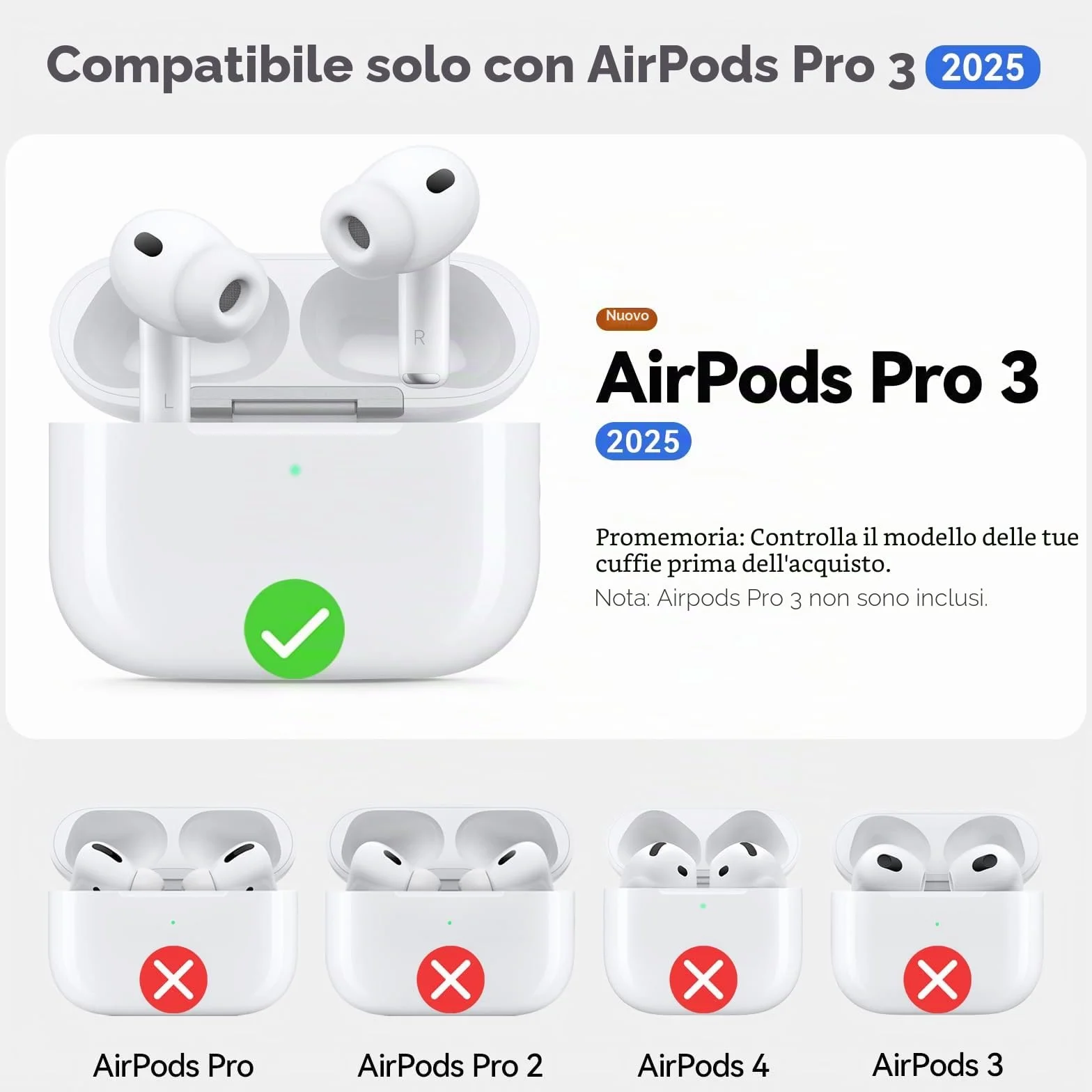 Inesore Hülle für AirPods Pro 3 (2025), Silikon-Schutzhülle mit Reinigungsset, Schwarz