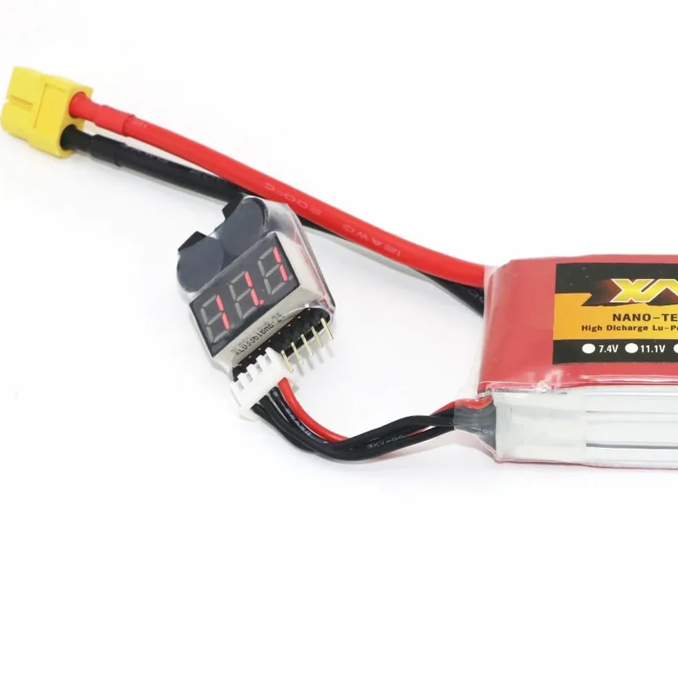DollaTek 2PCS RC Lipo Battery Monitor Tester Alarm Buzzer Low Voltage LED Indicator for Li-ion LiPo 1-8S