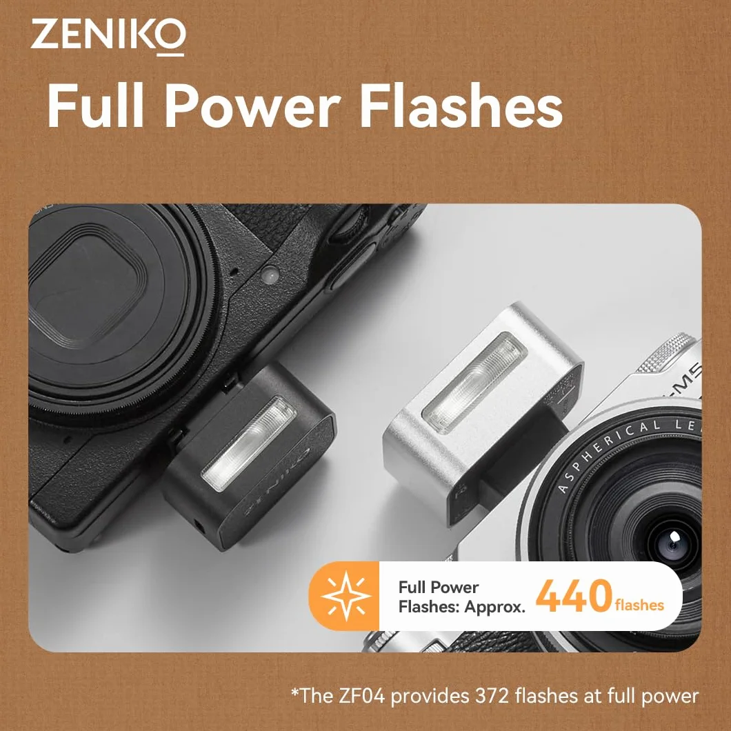Zeniko ZF08 Flash per Fotocamera GN16 CCT 6500K Supporto Hot Shoe Universale Riciclaggio Veloce 3S
