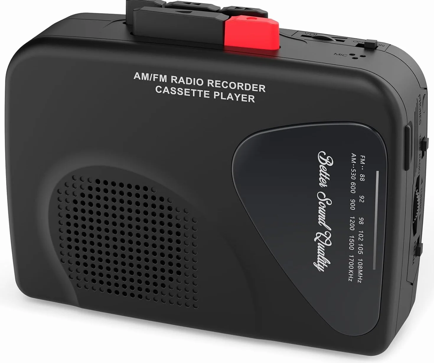 Lettore cassette portatile registratore radio AM/FM nero