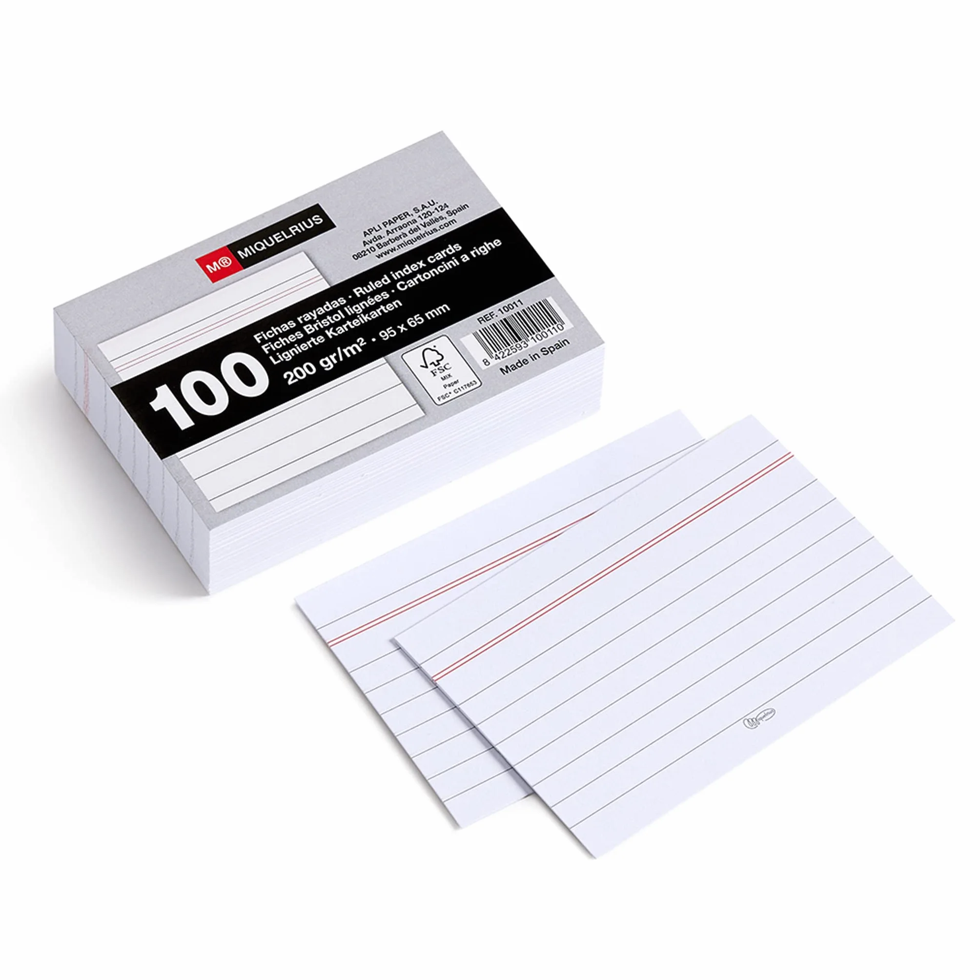 Miquelrius Flashcards 200 schede di studio a righe 95x65 mm cartoncino 200 g/m² materiale scolastico