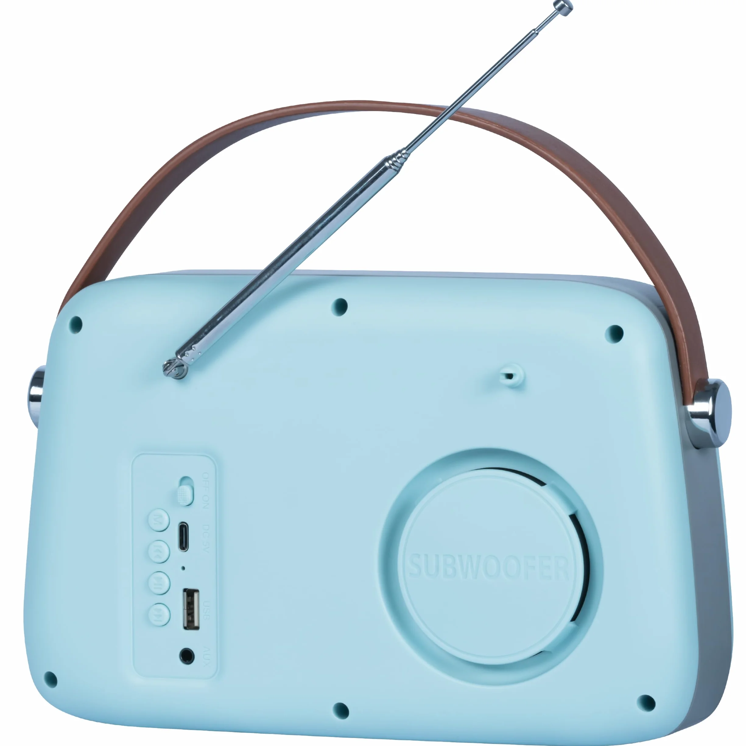 Madison FREESOUND-VR30BL-DAB Radio DAB+ vintage a batteria lunga DAB+ FM Bluetooth USB Subwoofer posteriore Blu opaco