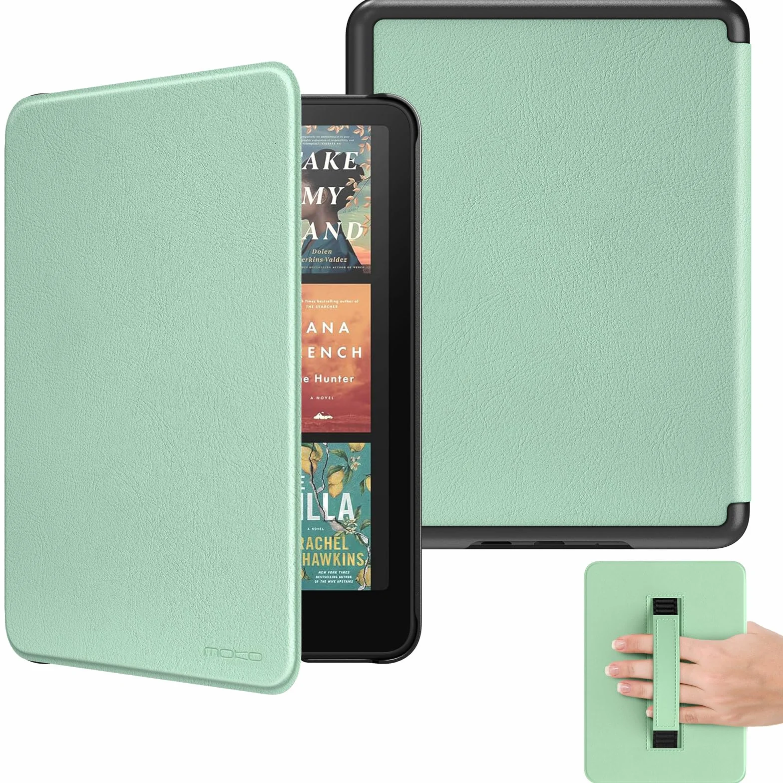 MoKo Custodia Compatibile con 7" Kindle Paperwhite 12th Gen 2024 e Kindle Colorsoft Signature Edition 2024, Custodia Leggera con Cinghia Auto Wake/Sleep, Verde Agave