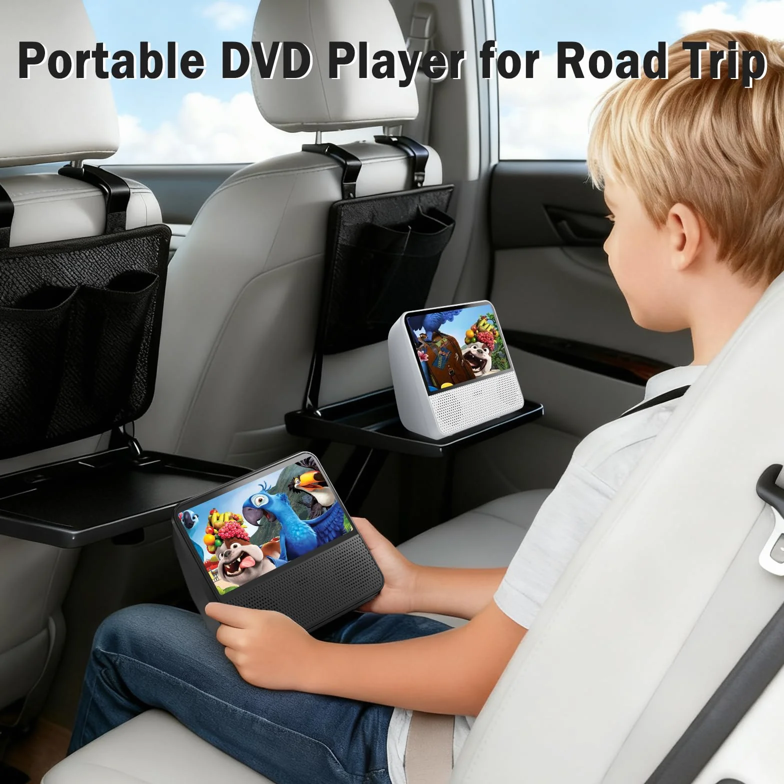 Lettore DVD Portatile 7" con Batteria 4000mAh Bluetooth USB AV AUX