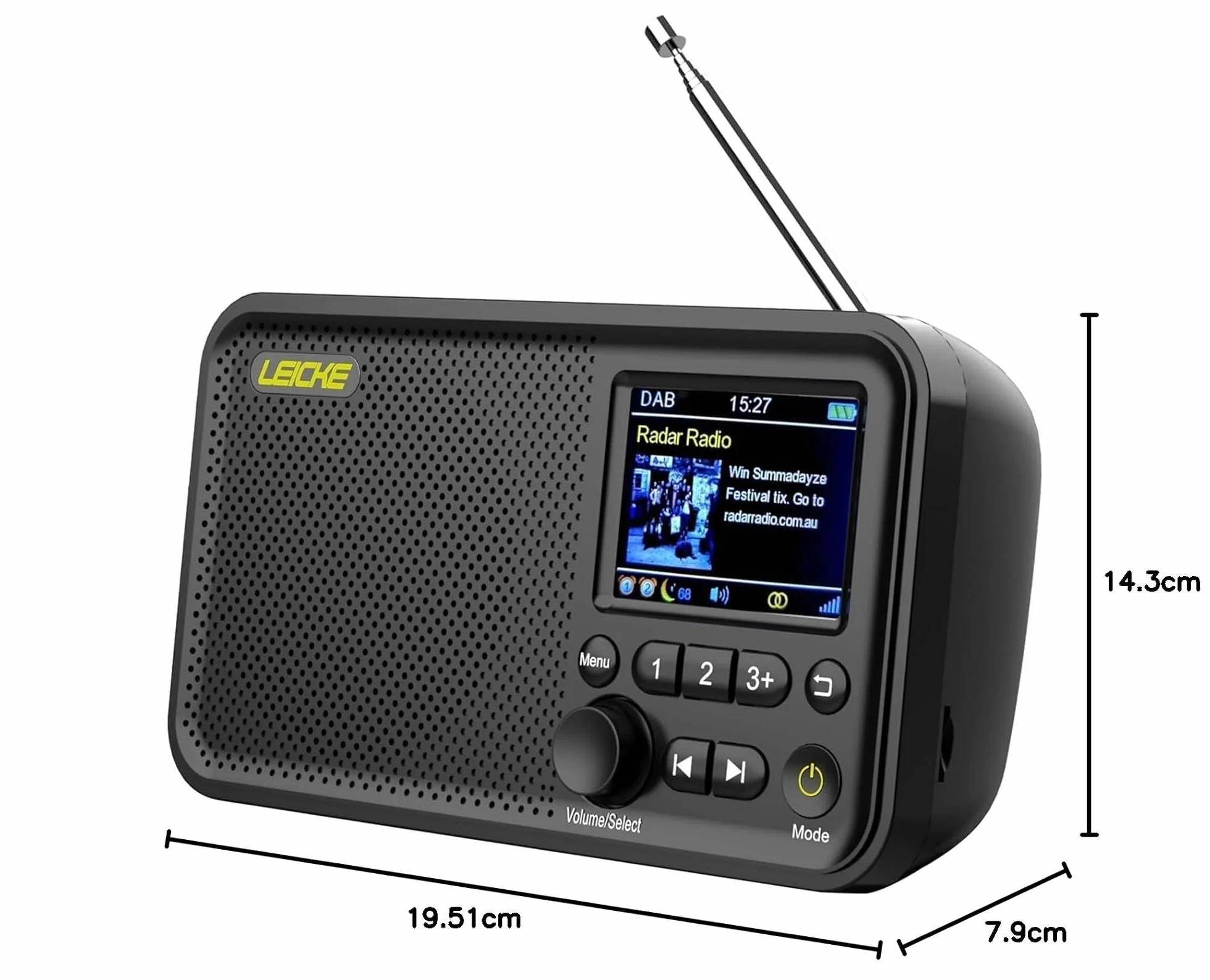 LEICKE DAB+ Radio Portatile con Bluetooth 5.0, FM, Display 2,4", Batteria 4000 mAh