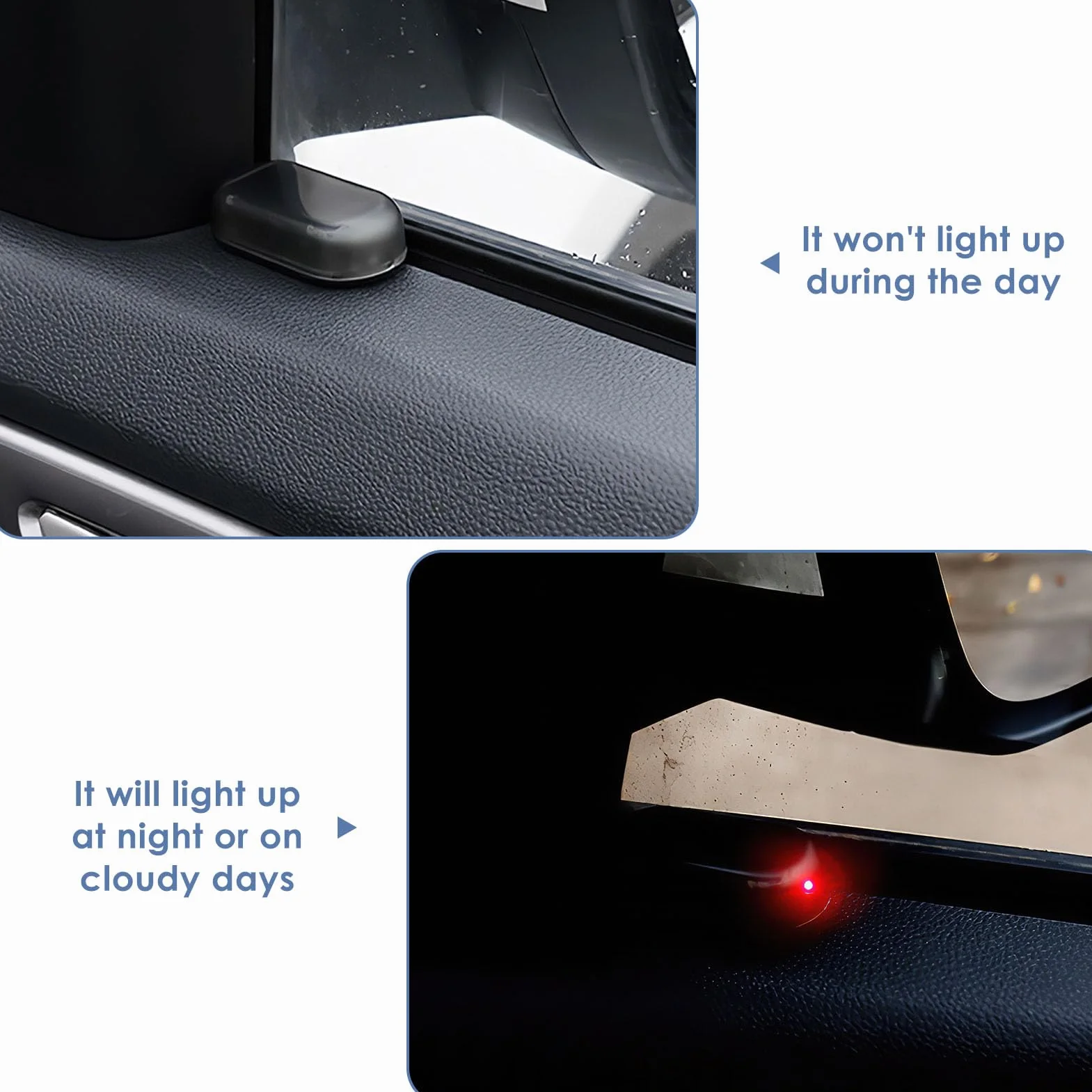 Set di 2 Allarme Solare per Auto, LED Antivandalismo Lampeggiamento Notturno, Sistema Antifurto Flash per Auto Moto Barca