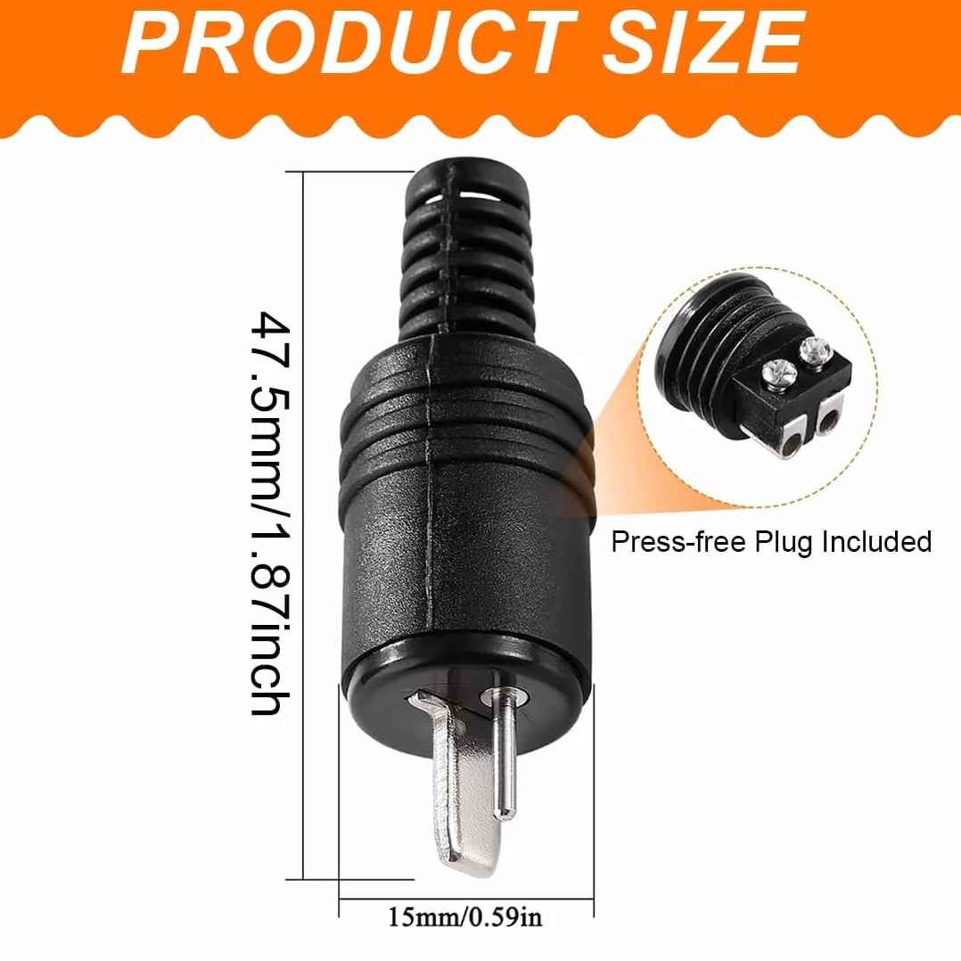 2-Pin Male DIN Connectors 12-Pack HiFi Speaker Audio Plug Adapter Stereo Locking